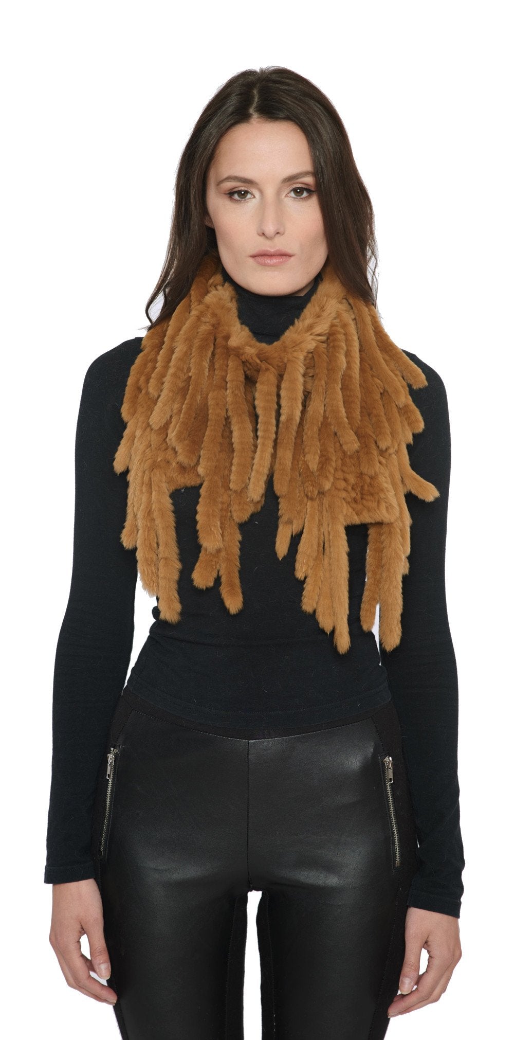 BODEN - Knitted Rex Rabbit Fringe Scarf