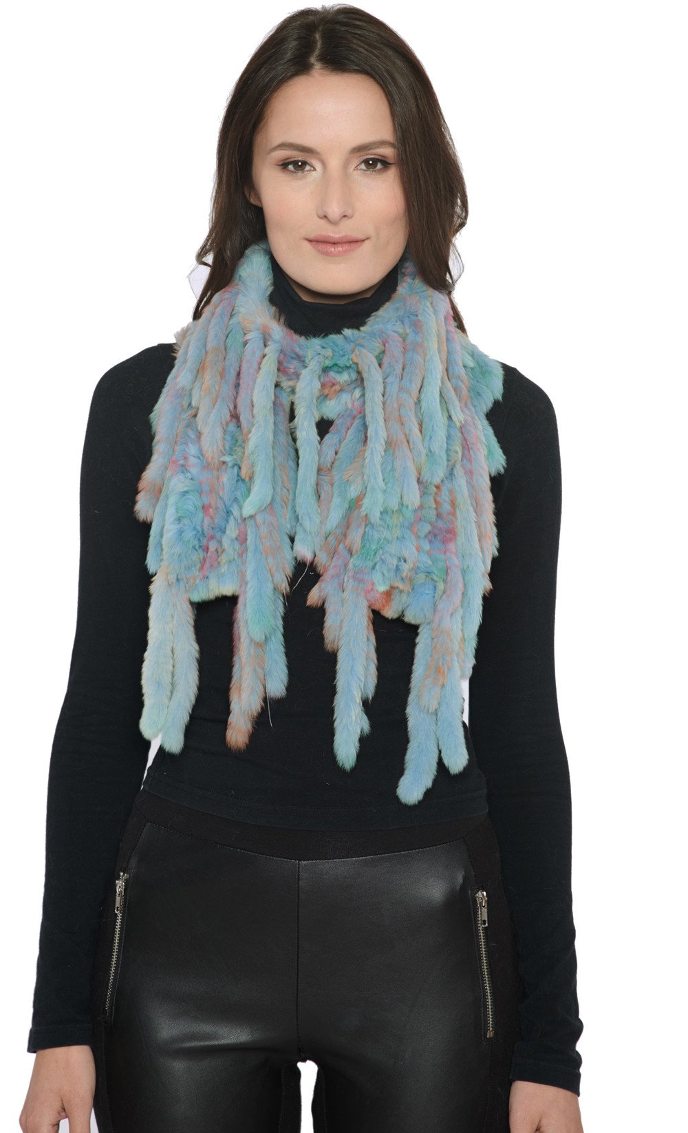 BODEN - Knitted Rex Rabbit Fringe Scarf