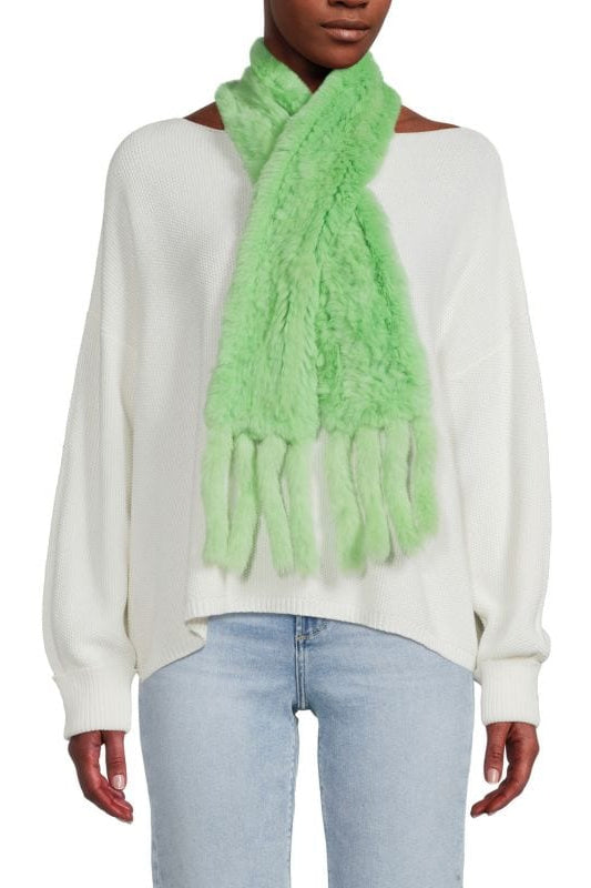 NEWBURY - Knitted Rex Rabbit Scarf with Fringes