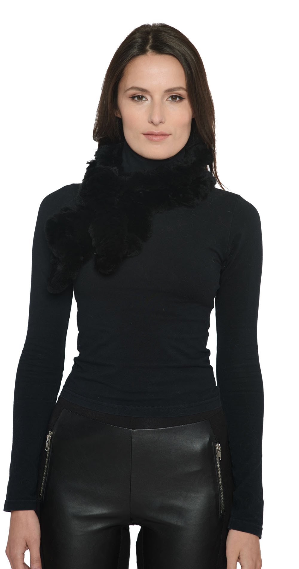 HOYA - Knitted Rex Rabbit Ruffle Scarf