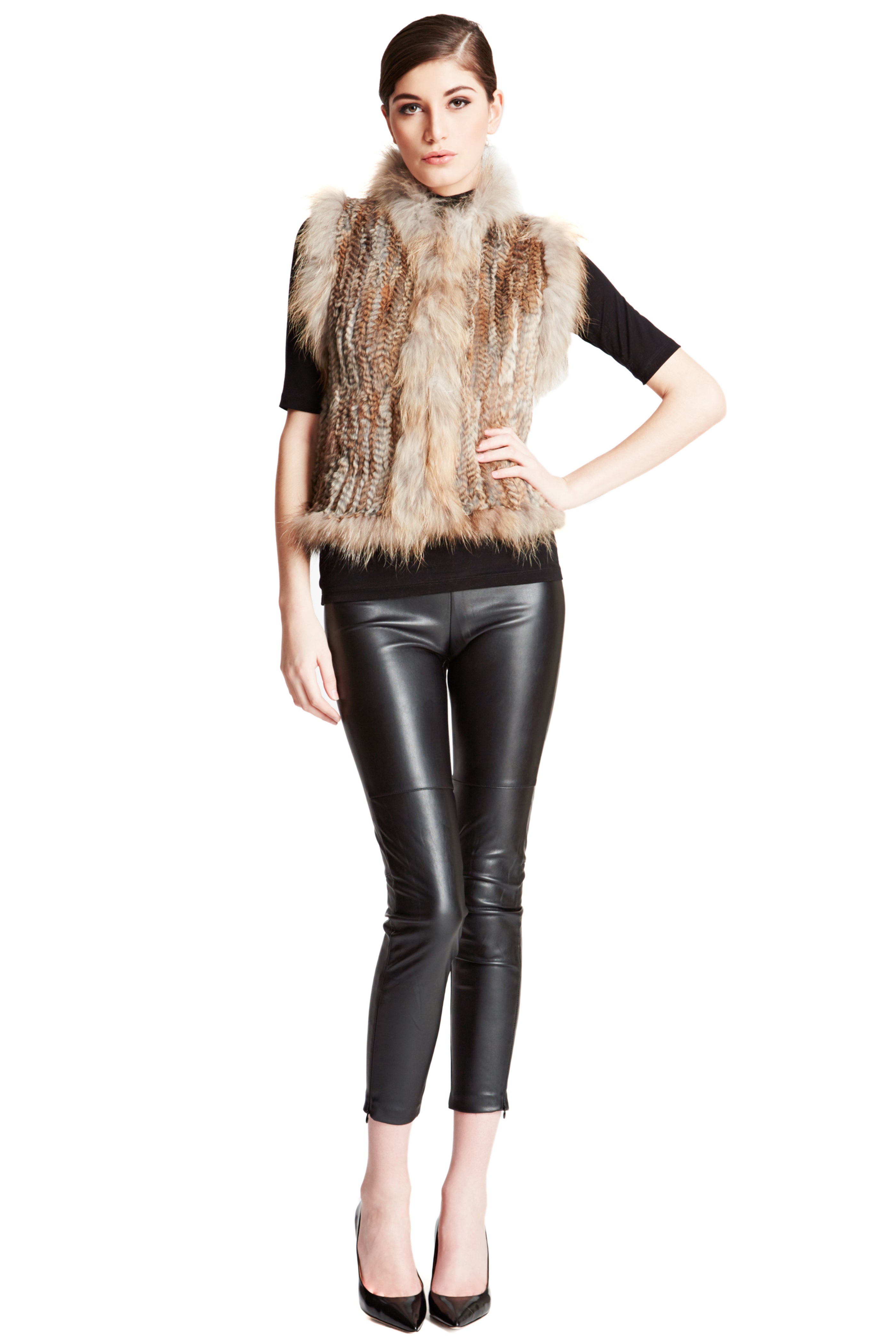 COPENHAGEN - Rex Vest with Raccoon Trim