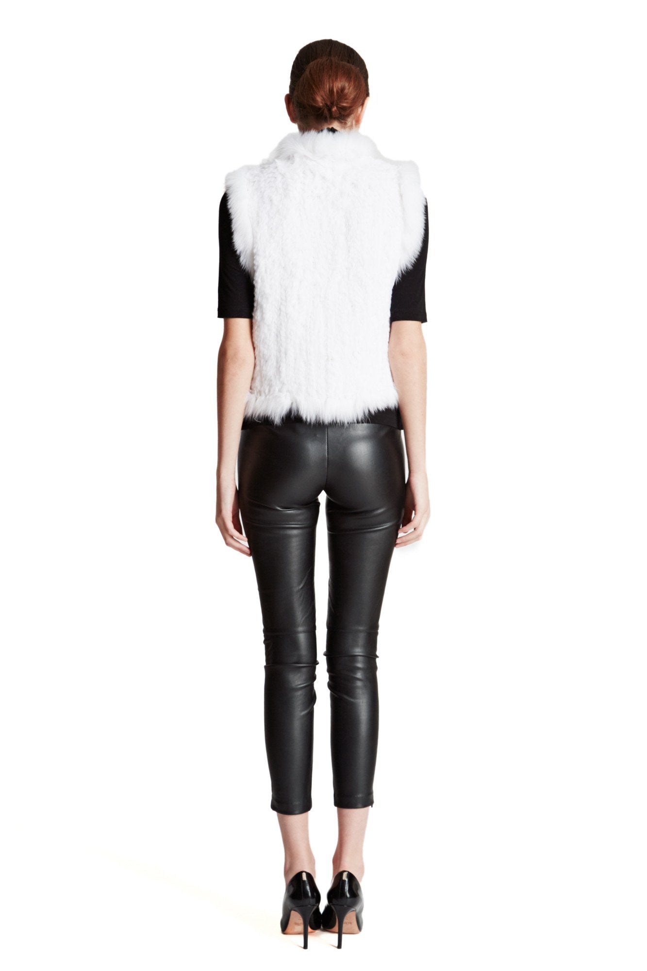 Rex Rabbit Vest with Raccoon Trim