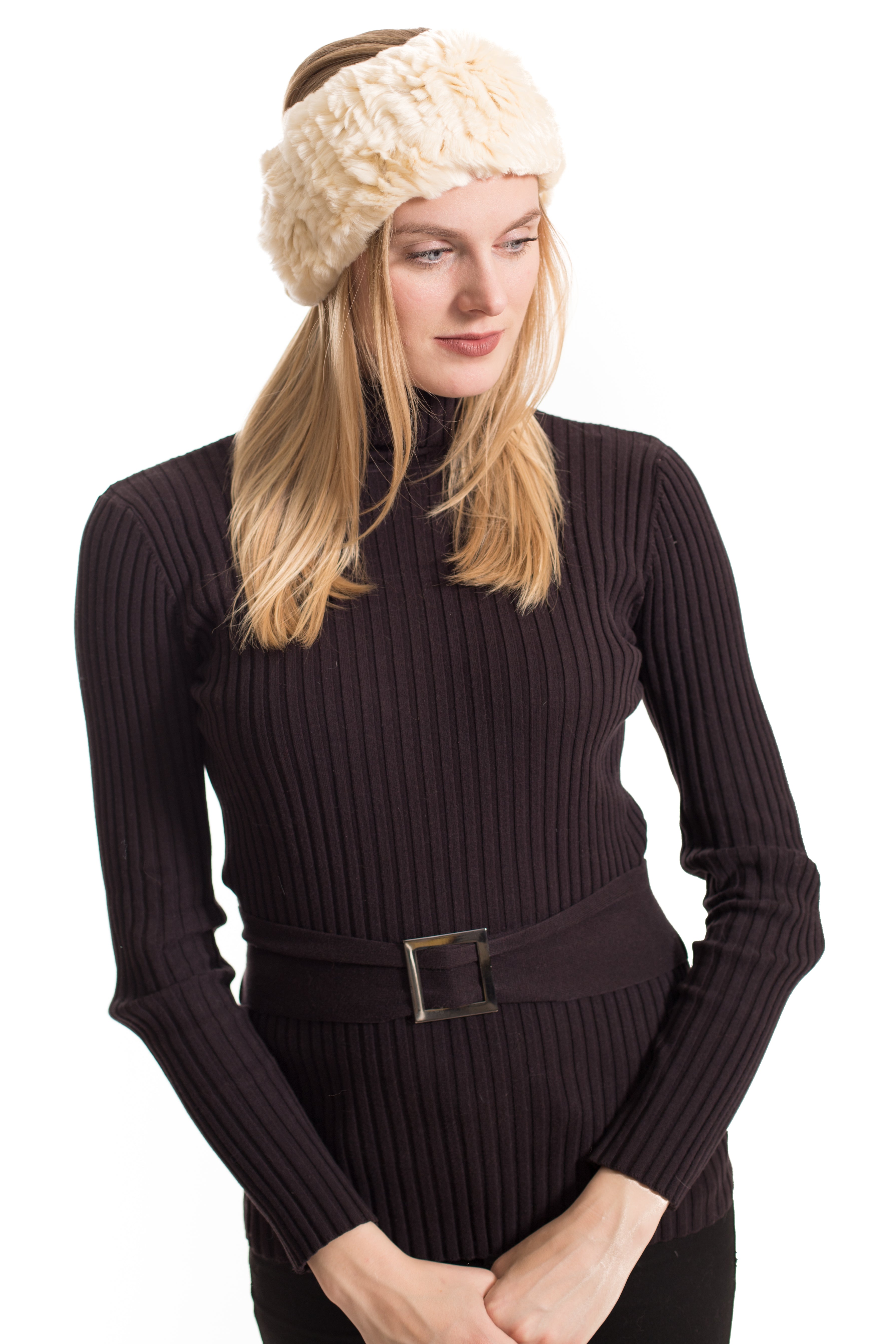 STAFFORD - Knitted Rex Rabbit Headband /Neck Warmer