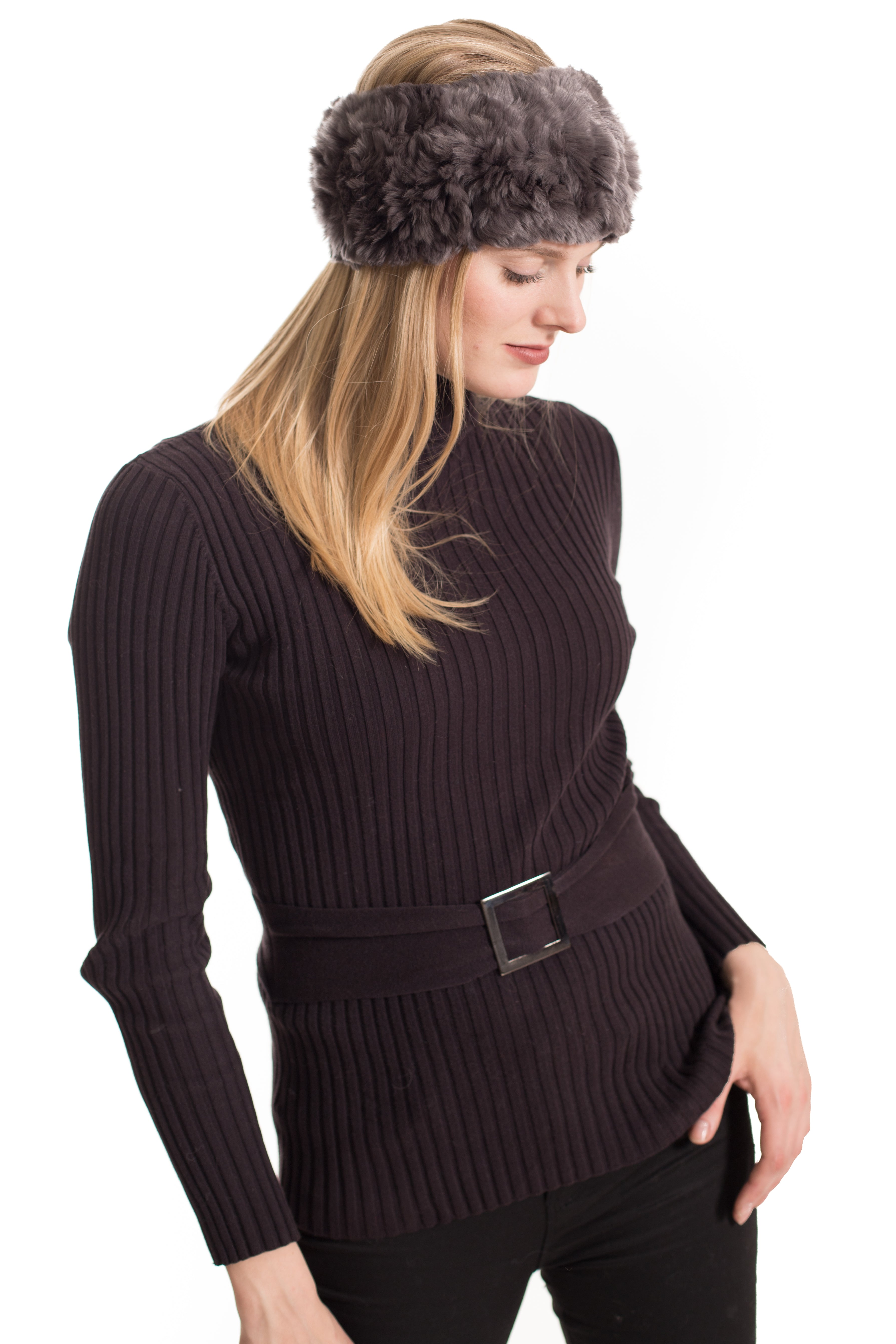 STAFFORD - Knitted Rex Rabbit Headband /Neck Warmer
