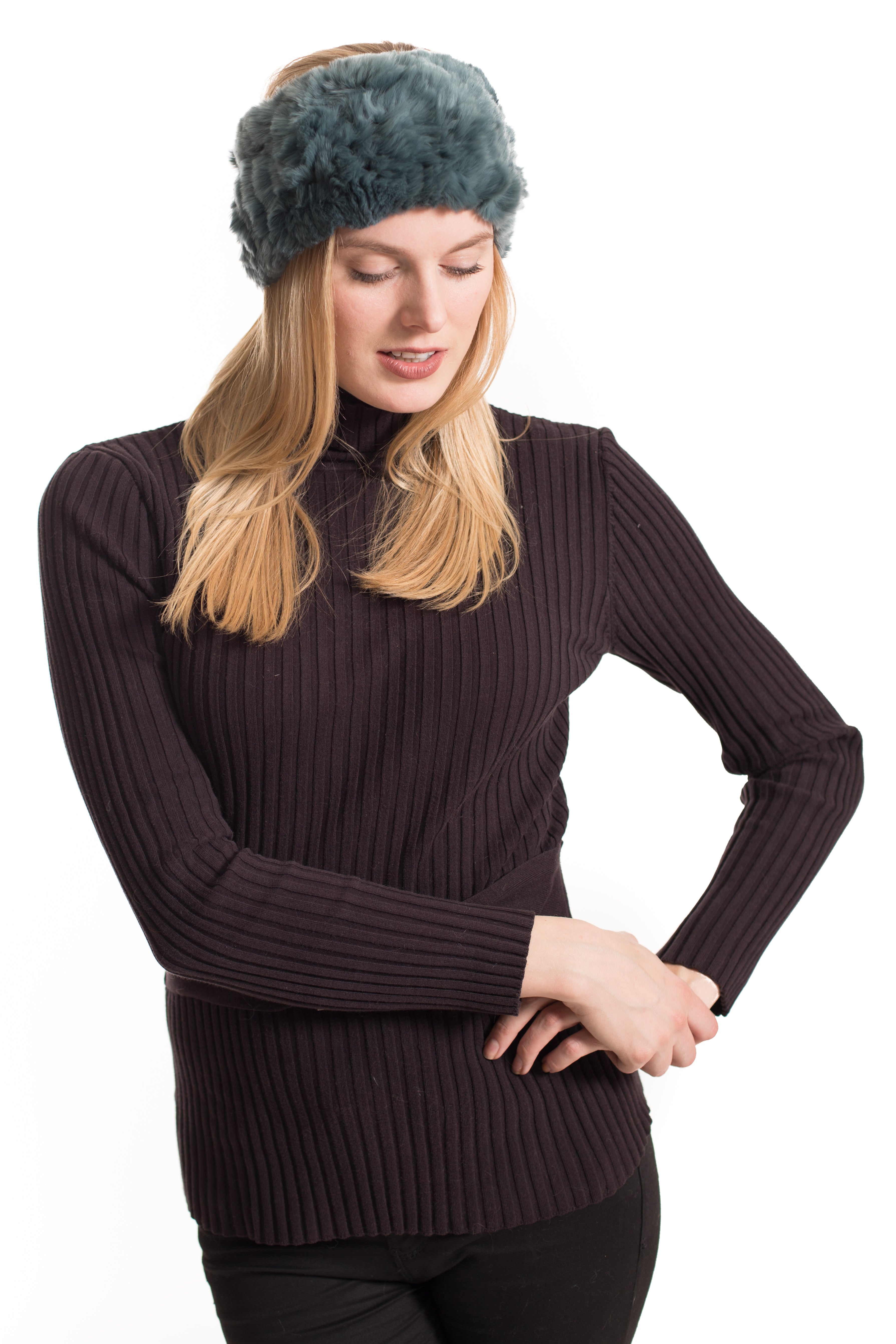 STAFFORD - Knitted Rex Rabbit Headband /Neck Warmer