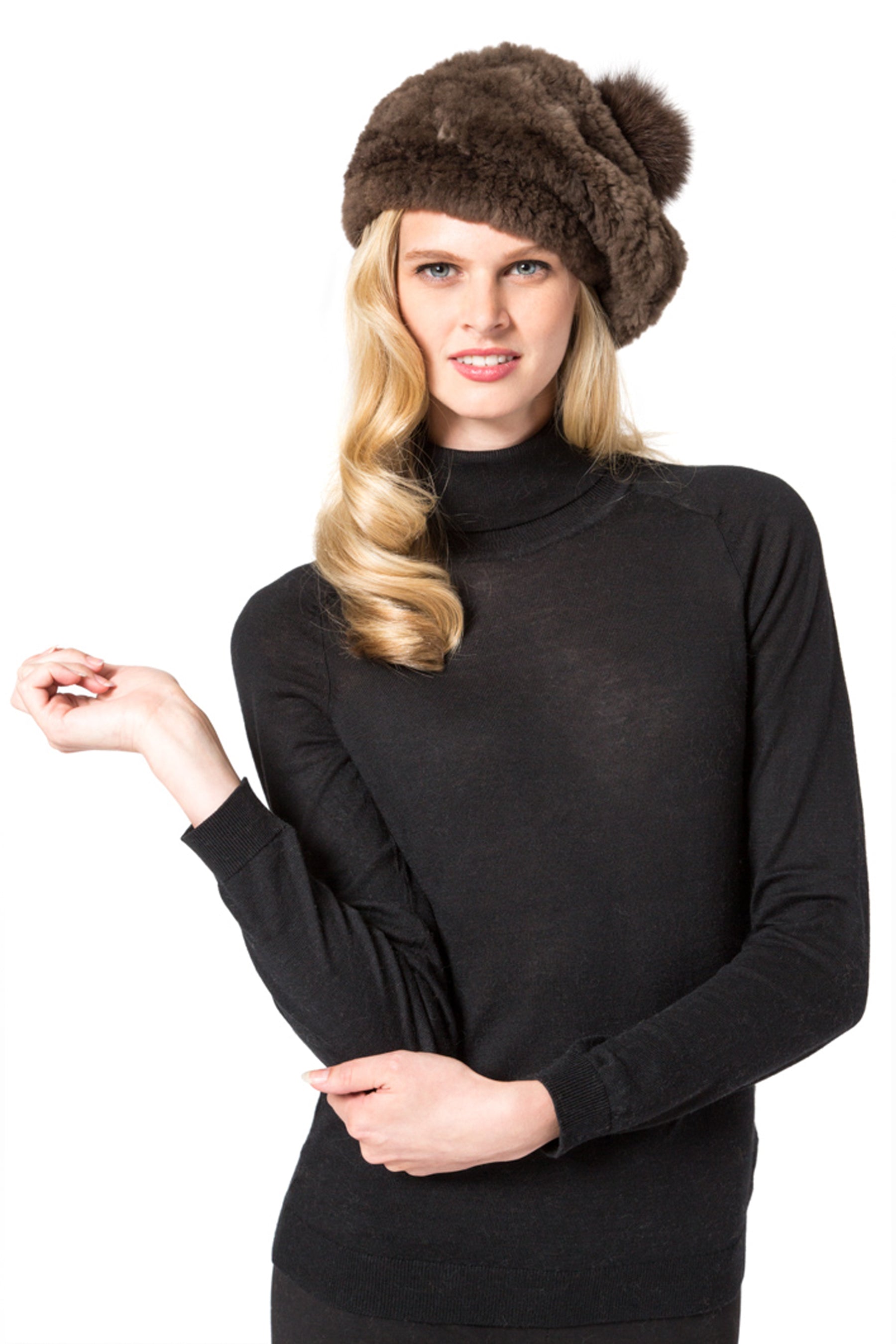 SYRACUSE - Pom-Pom Beaver with Fox Fur Beanie
