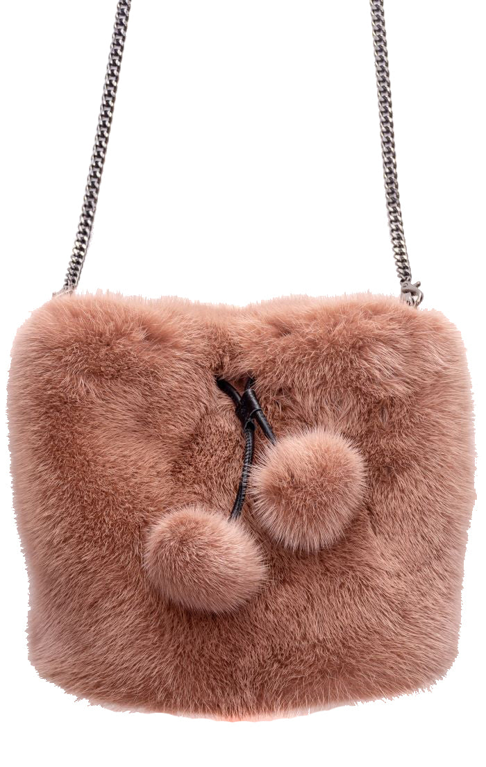 VISBY - Full Skin Mink Purse with Drawstring