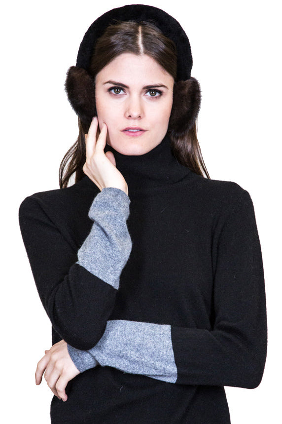 TARTU - Mink Earmuffs with Shearling Covered Band