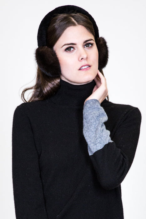 TARTU - Mink Earmuffs with Shearling Covered Band