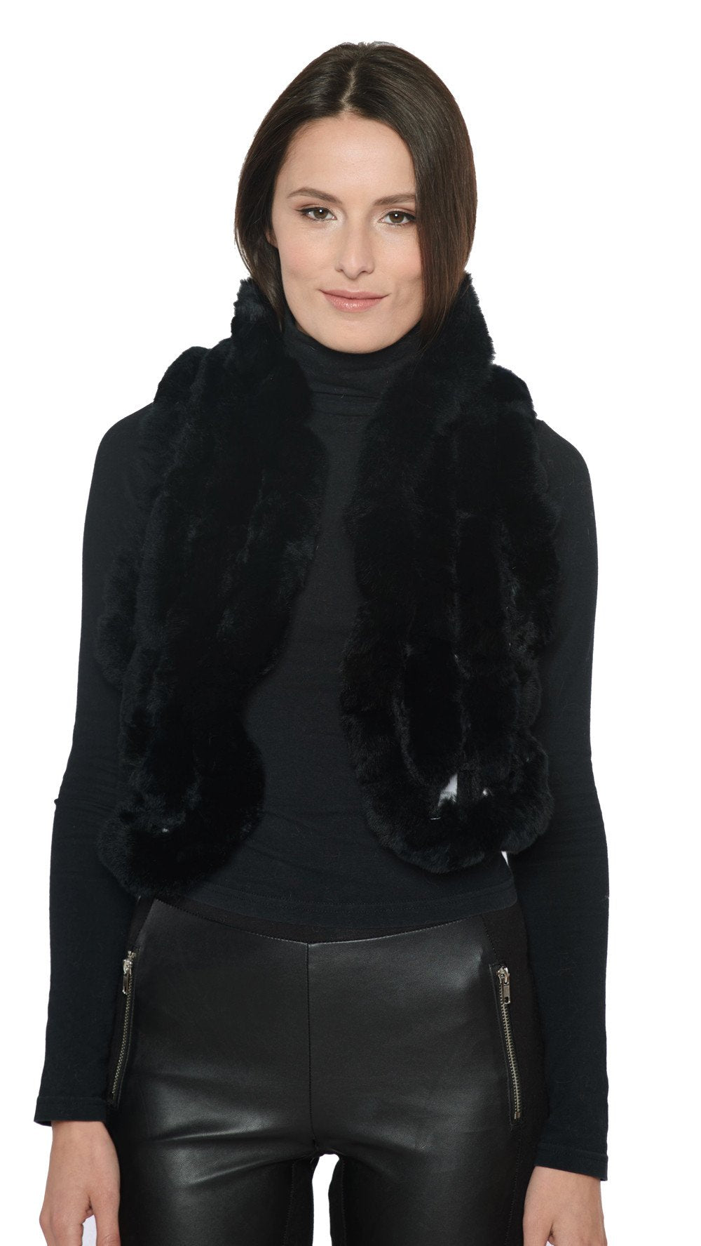 OSA - Long Rex Rabbit Scarf with Ruffles