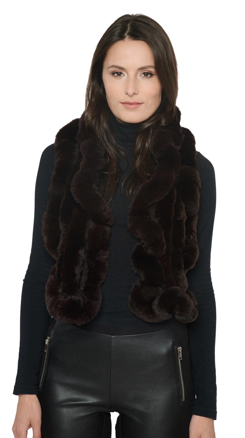 OSA - Long Rex Rabbit Scarf with Ruffles