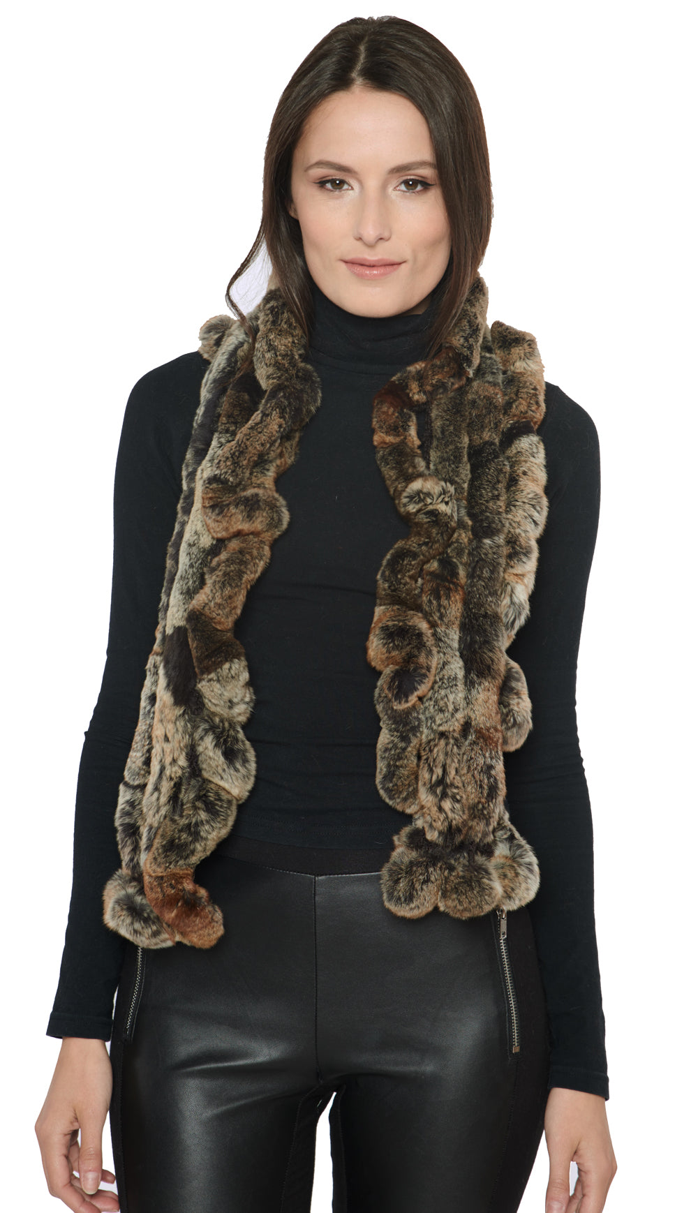 OSA - Long Rex Rabbit Scarf with Ruffles