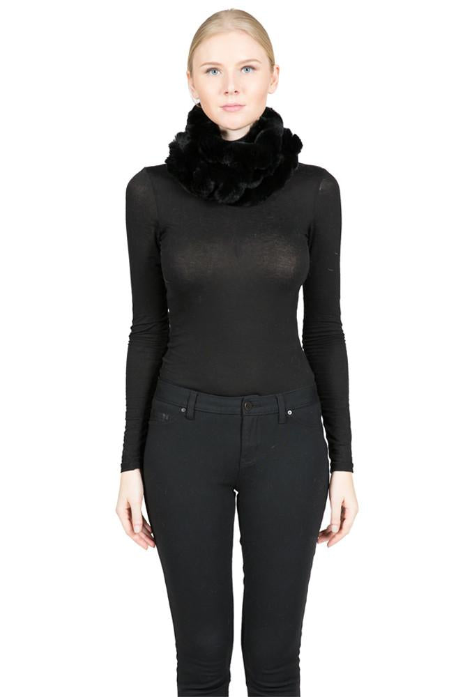 POCATELLA - Knitted Rex Rabbit Cowl Infinity Scarf