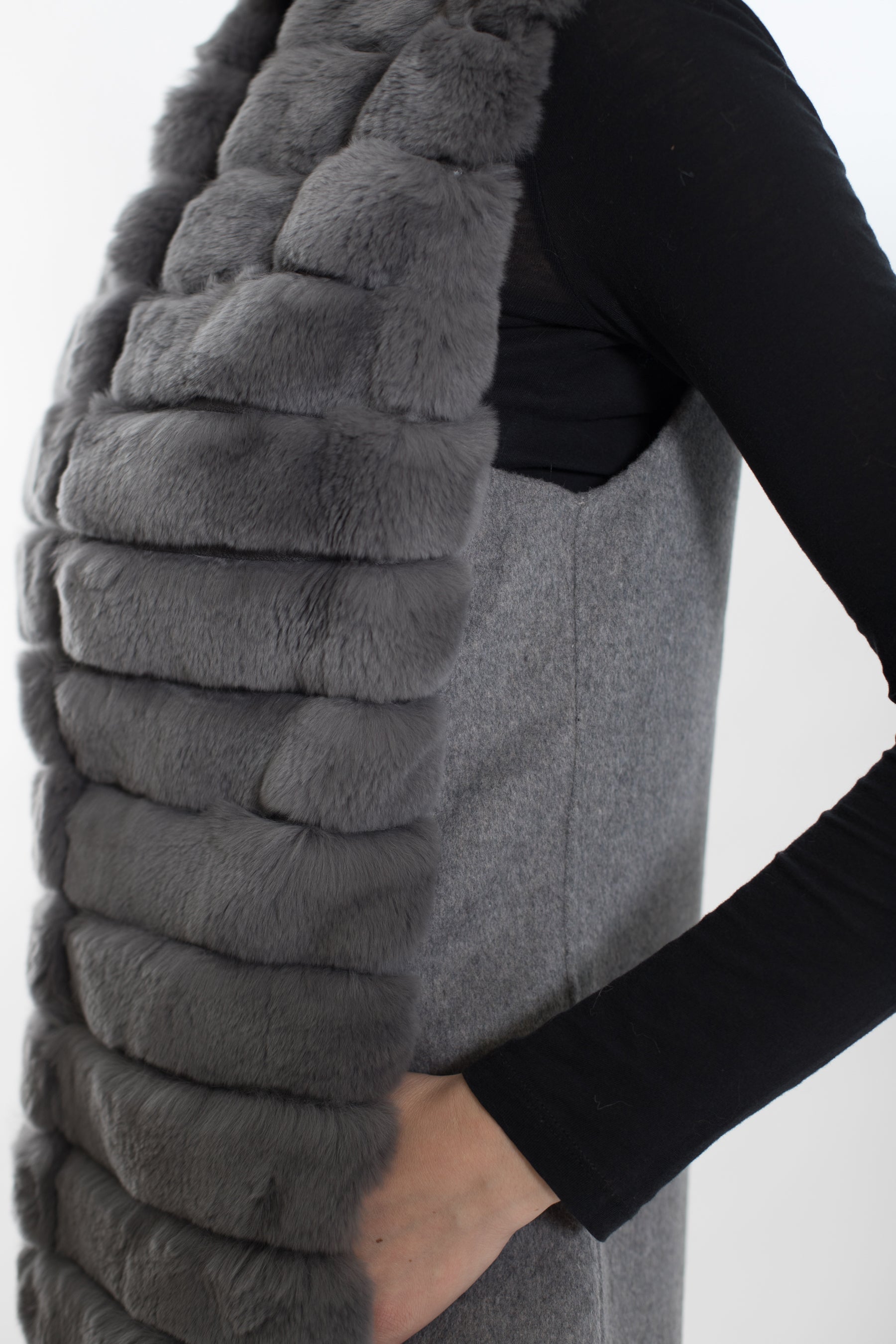 RENO - Fur Longline Vest