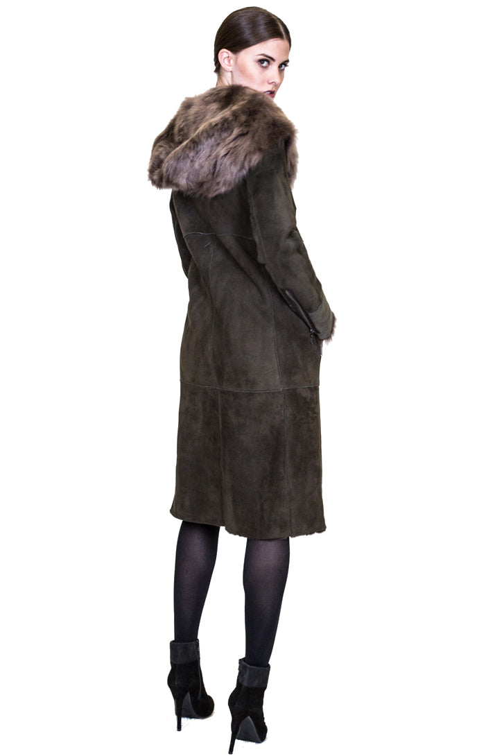 BURNABY - Toscana Shearling Hooded Coat
