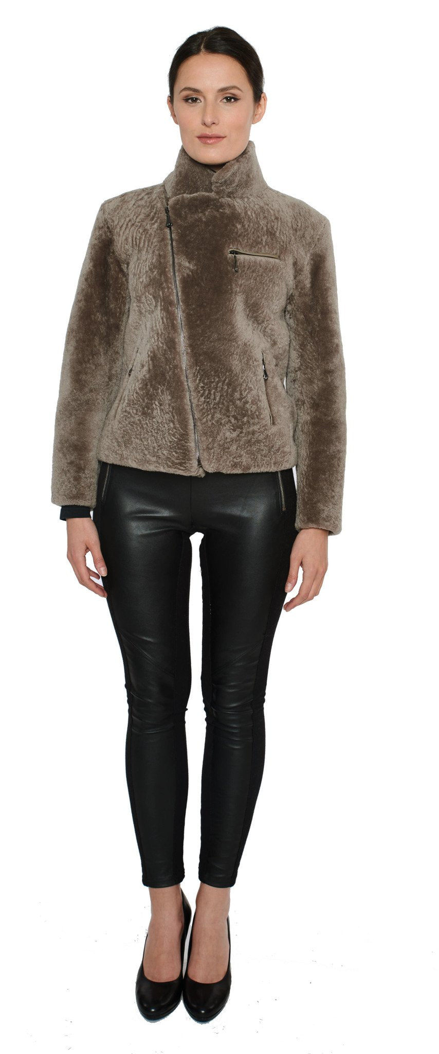 Shearling Motorcycle Bomber Jacket