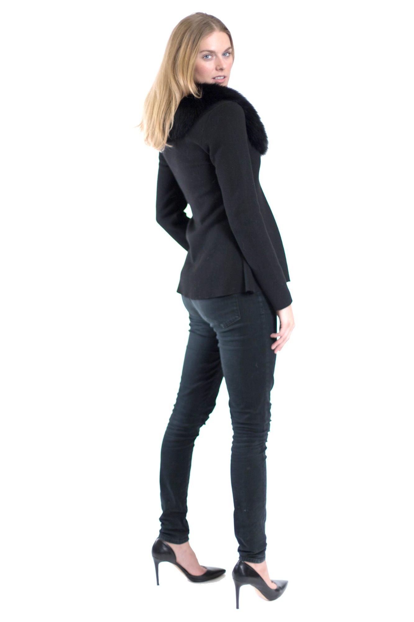 INNSBRUCK- Cashmere Blend Jacket with Fox Collar