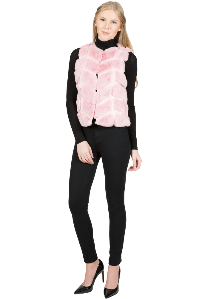 KOPING - Short Rex Rabbit Vest with Panels