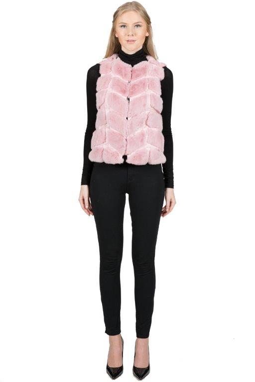 KOPING - Short Rex Rabbit Vest with Panels