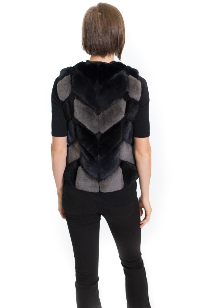KOPING - Short Rex Rabbit Vest with Panels
