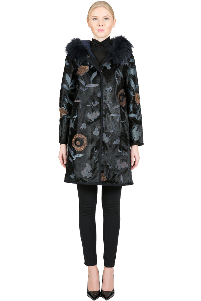 LINDOW - Reversible Lamb Microfabric Jacket with Fox