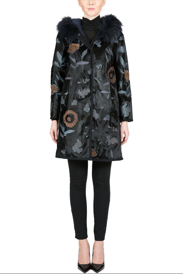 LINDOW - Reversible Lamb Microfabric Jacket with Fox