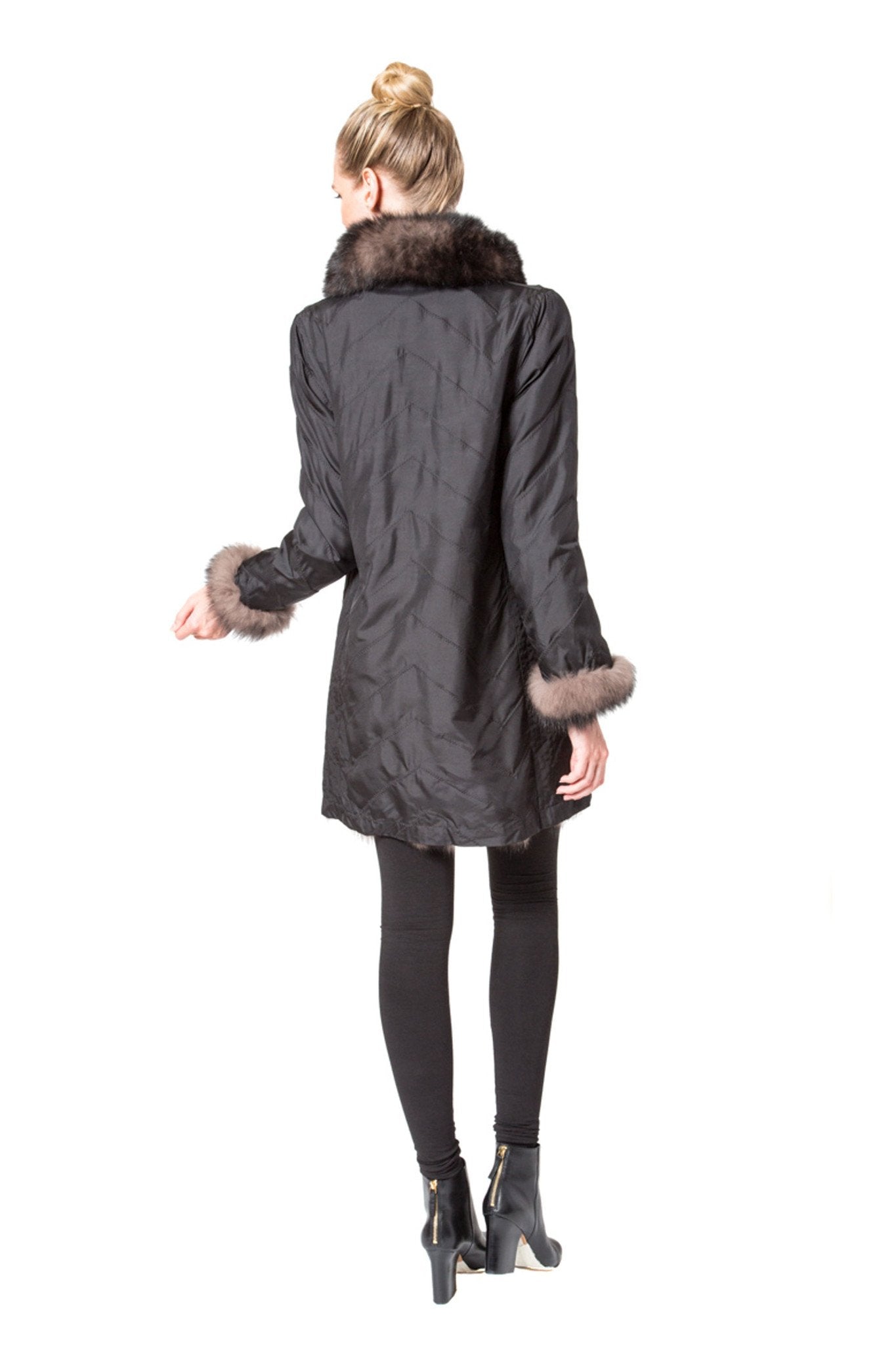 BROADWAY - Lightweight Chevron Fox Reversible Microfabric Jacket