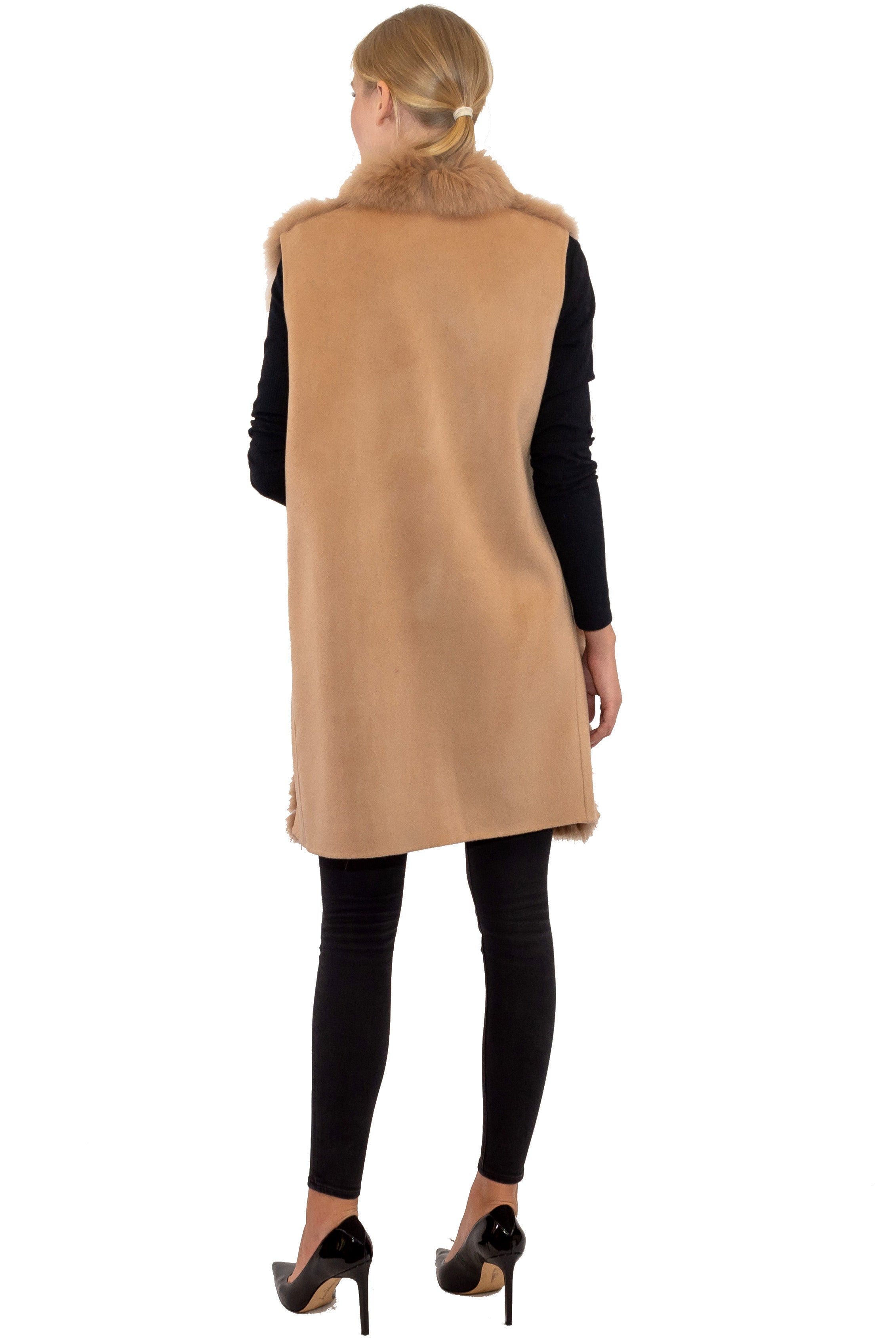 BUDAPEST - Cashmere Vest with Fox Front Panel