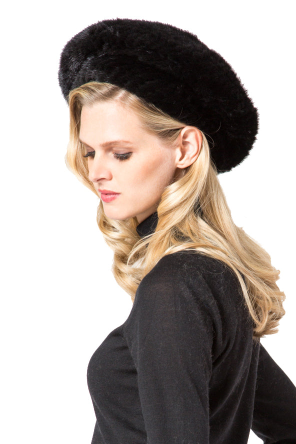 SYDNEY - Knitted Mink Beret display picture 1