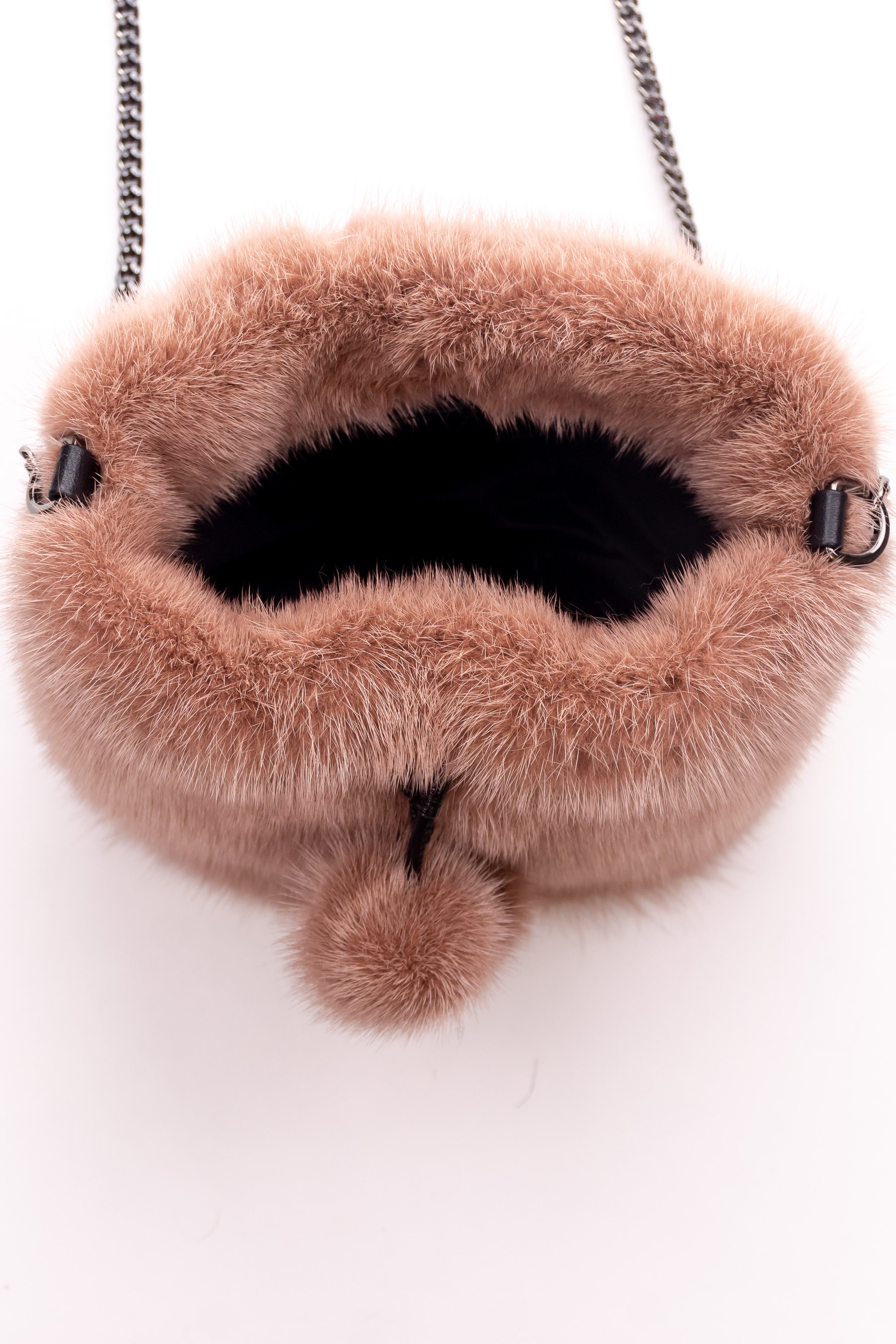VISBY - Full Skin Mink Purse with Drawstring