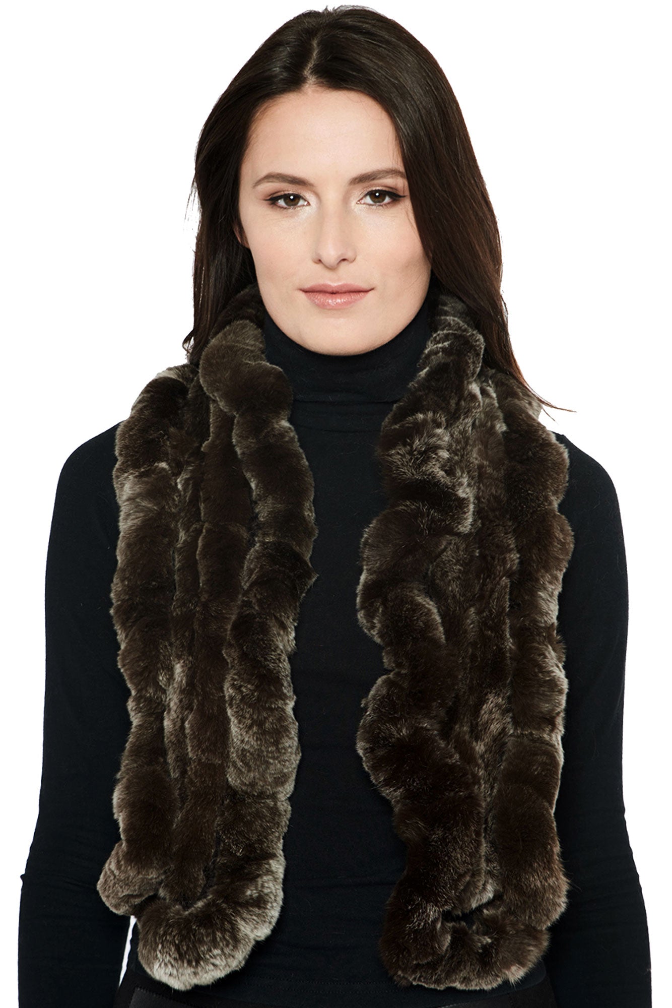 OSA - Long Rex Rabbit Scarf with Ruffles