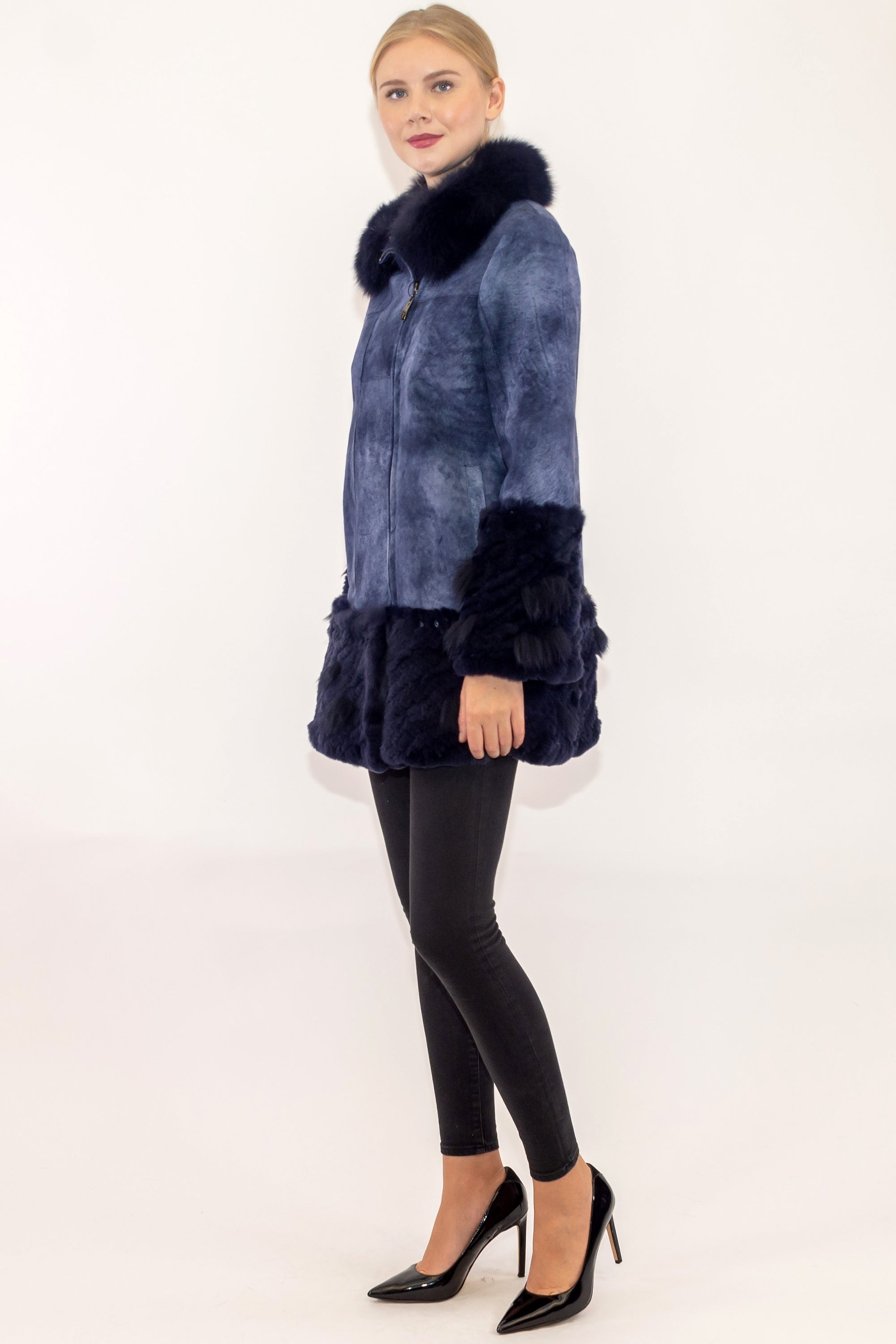 NEWHAVEN - Merino and Rex Rabbit Long Jacket