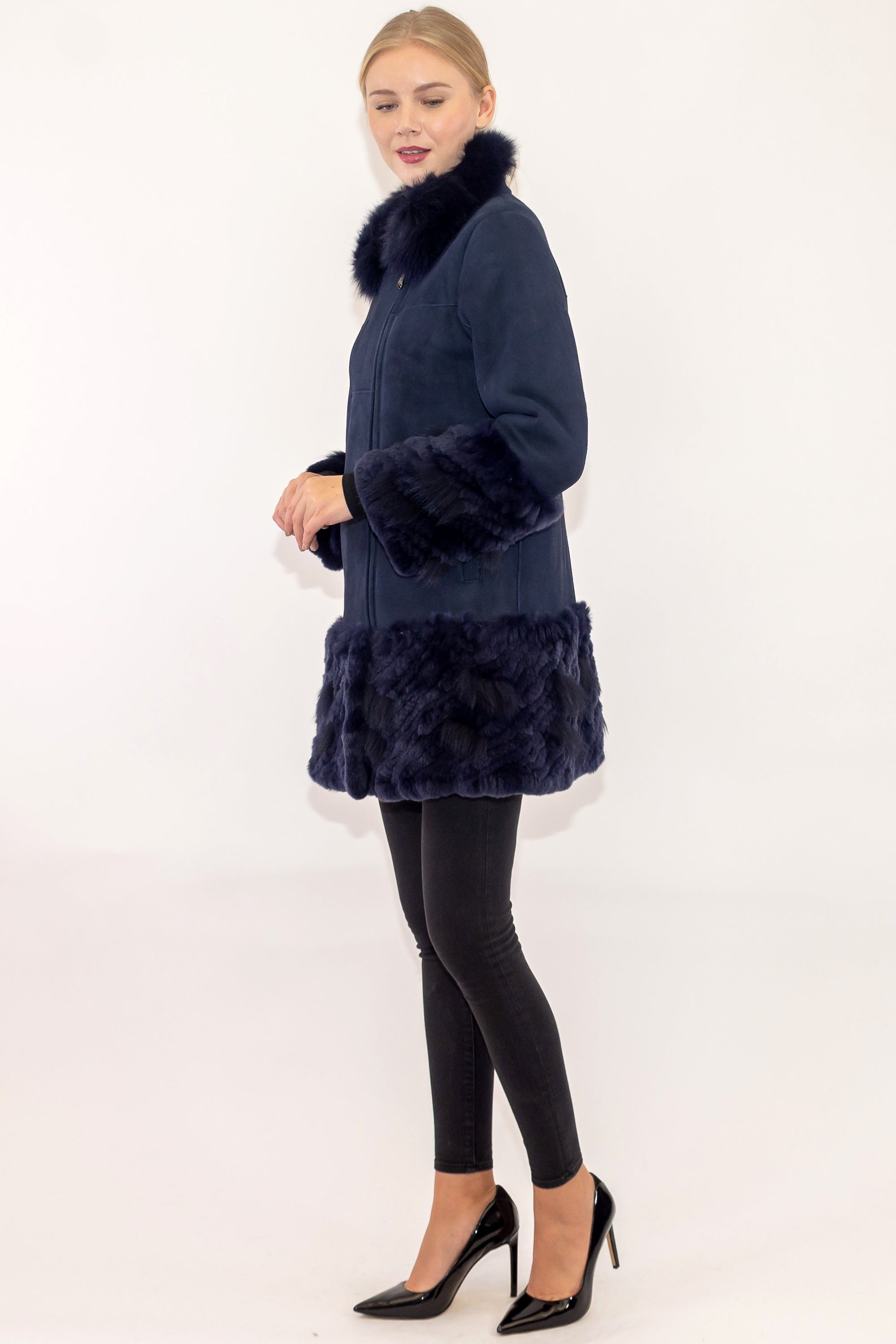 NEWHAVEN - Merino and Rex Rabbit Long Jacket