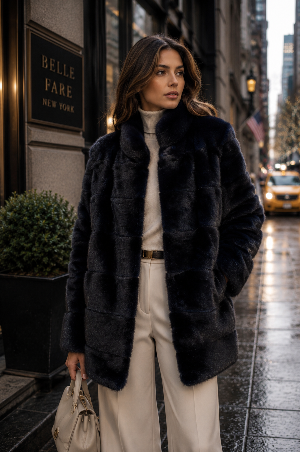 CHURCHILL - Full Skin Mink Coat with Stand Up Collar