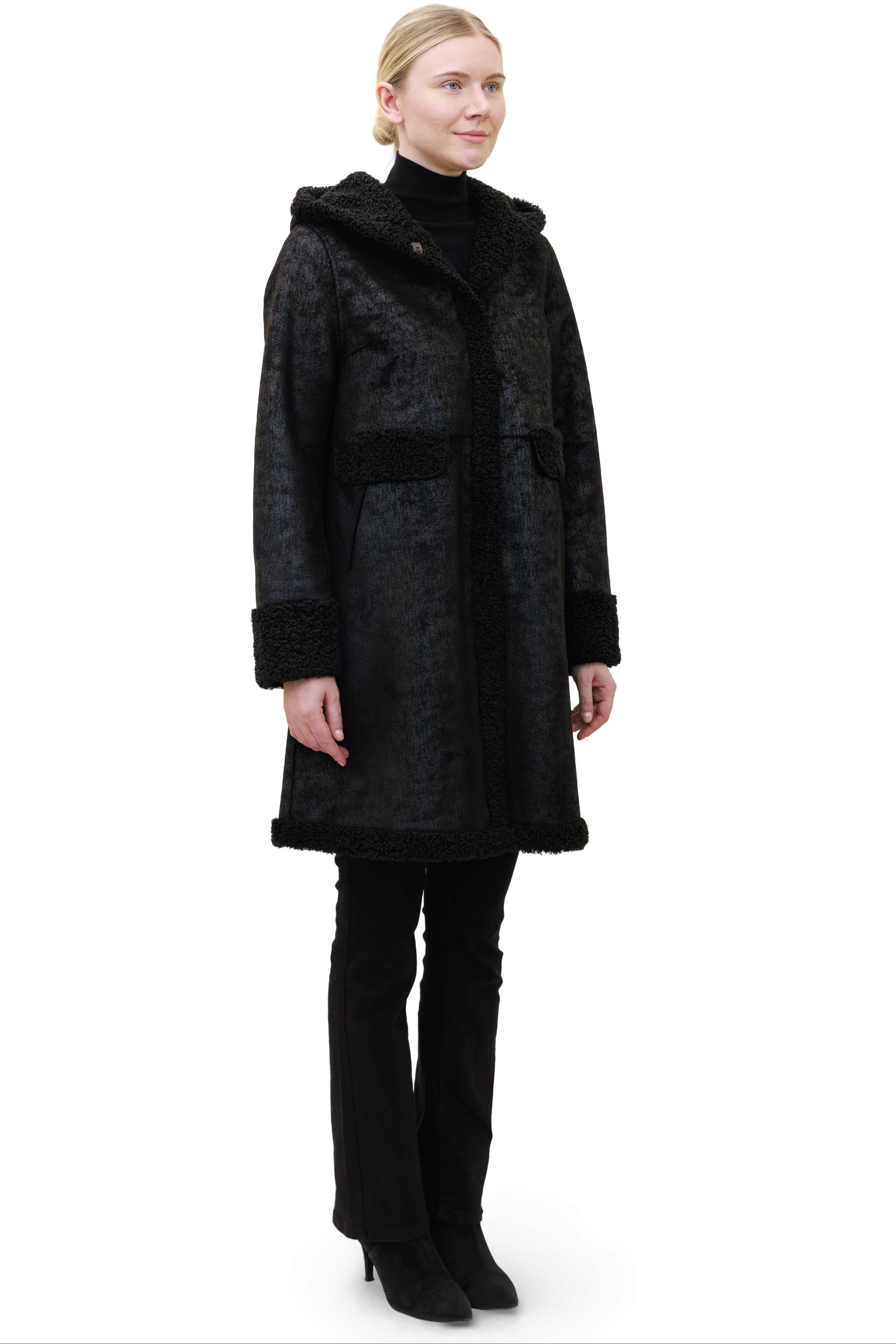 Starlake - Reversible faux sherpa coat with hood