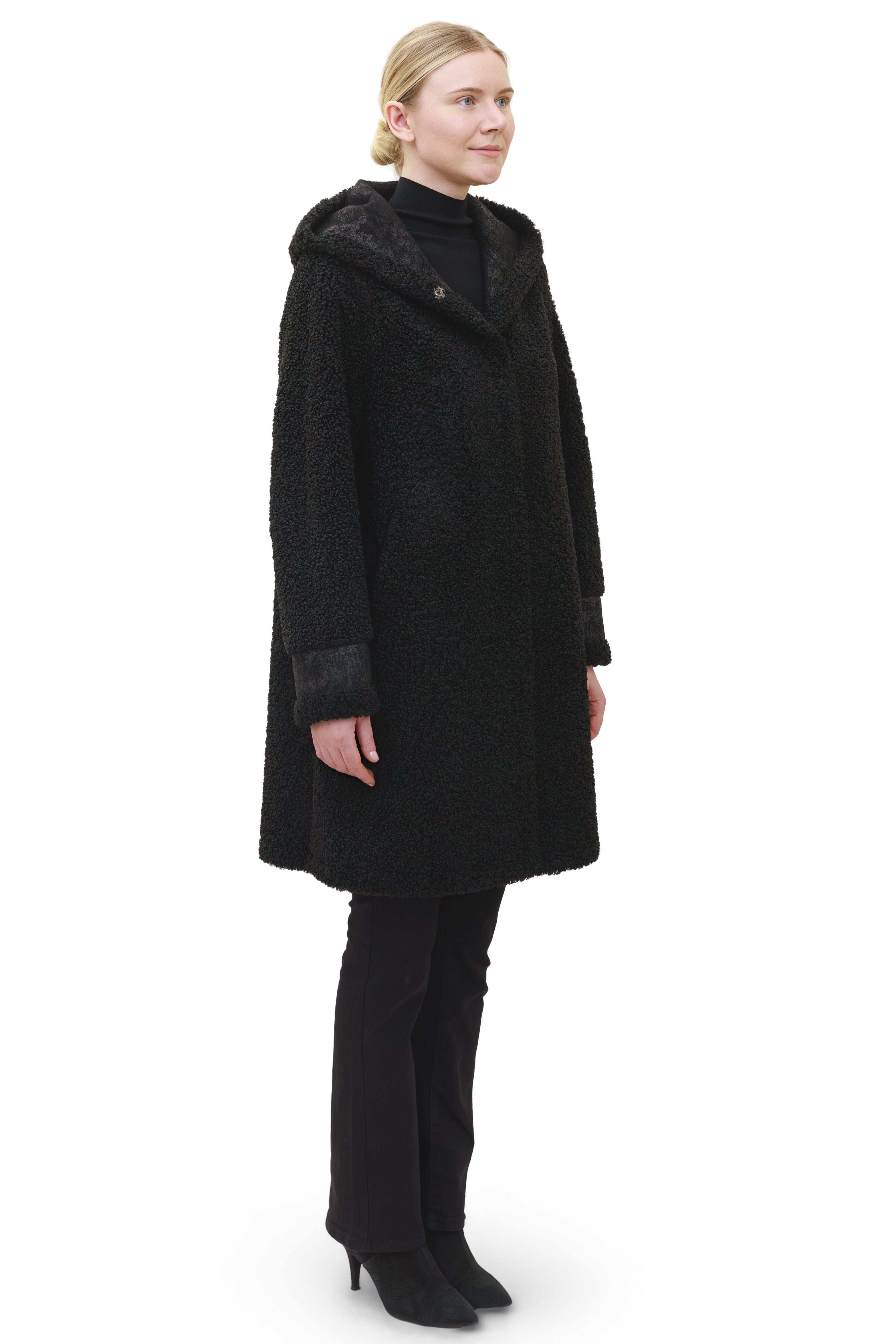 Starlake - Reversible faux sherpa coat with hood