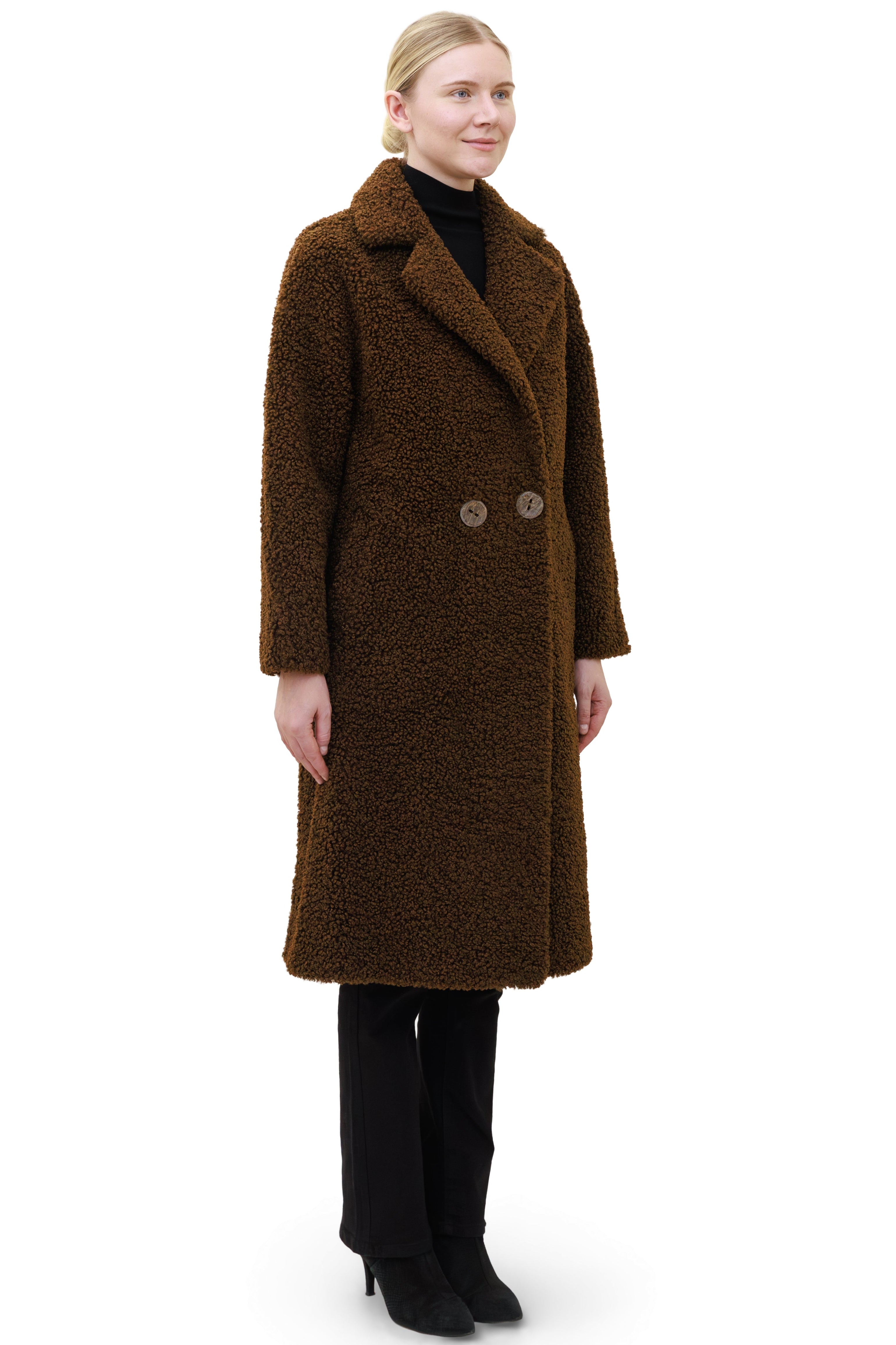 Birchwood - Reversible faux sherpa coat with notch collar