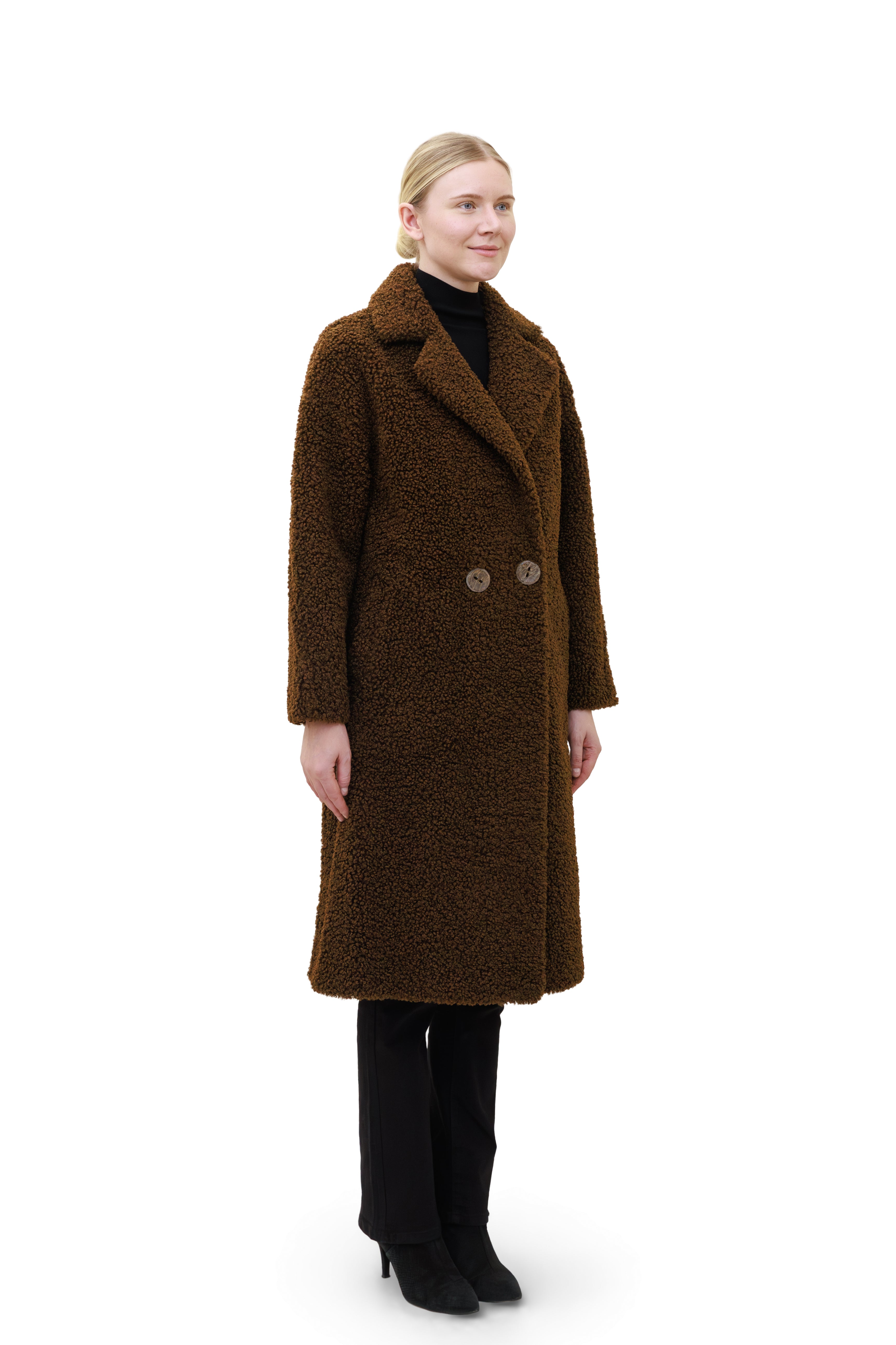 Birchwood - Reversible faux sherpa coat with notch collar