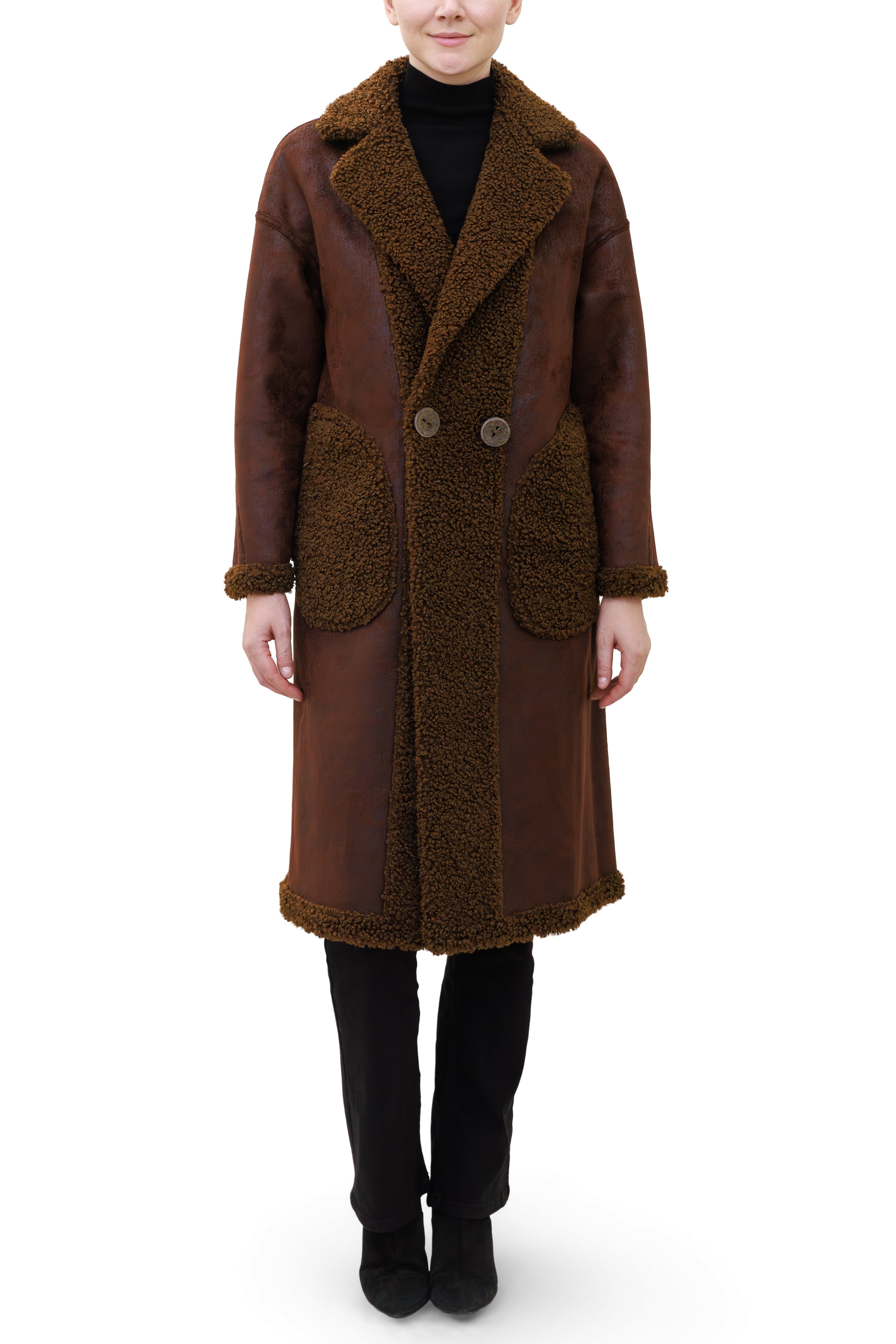 Birchwood - Reversible faux sherpa coat with notch collar
