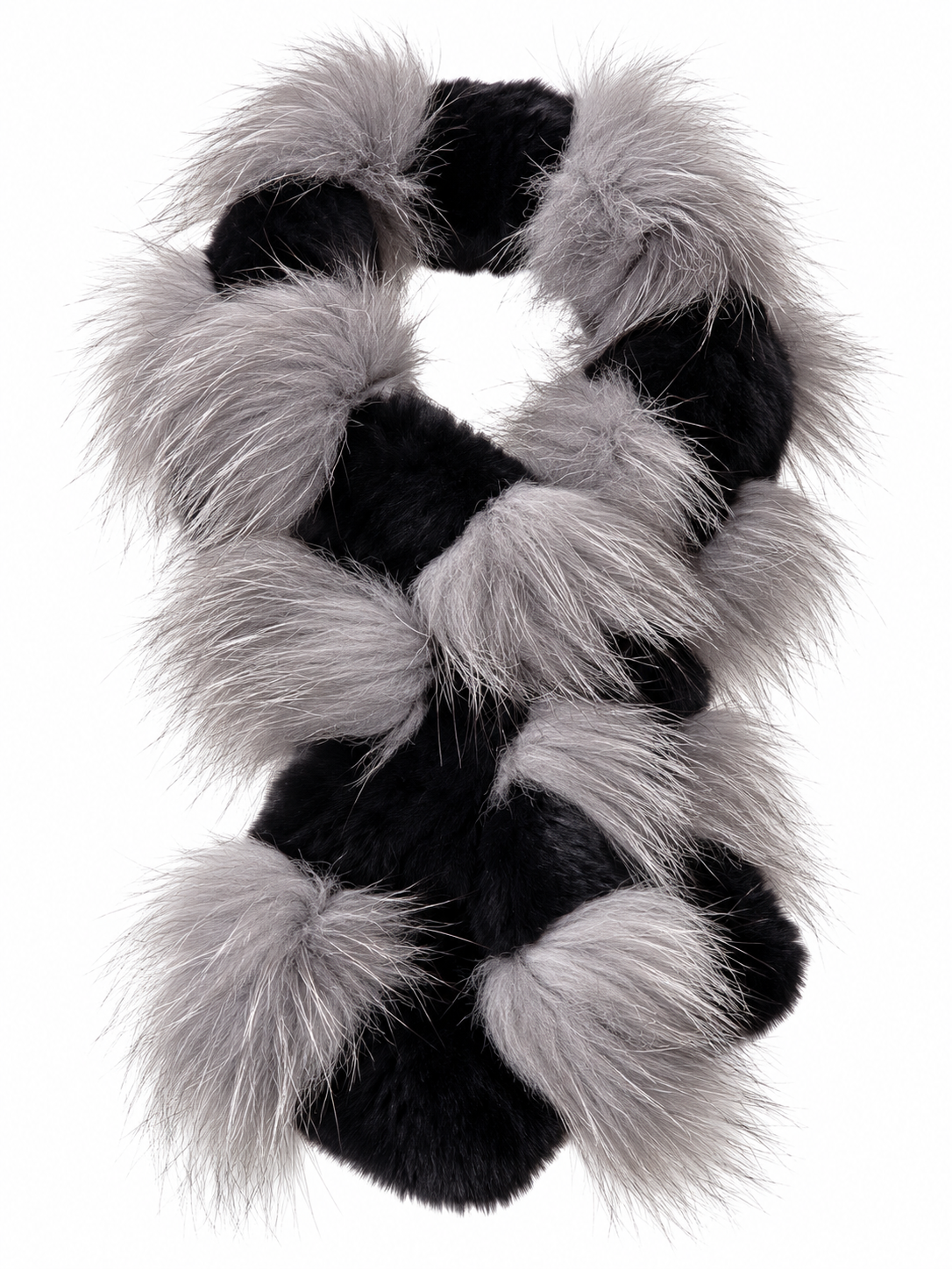 Amara- Rex Rabbit & Silver Fox Fur Scarf