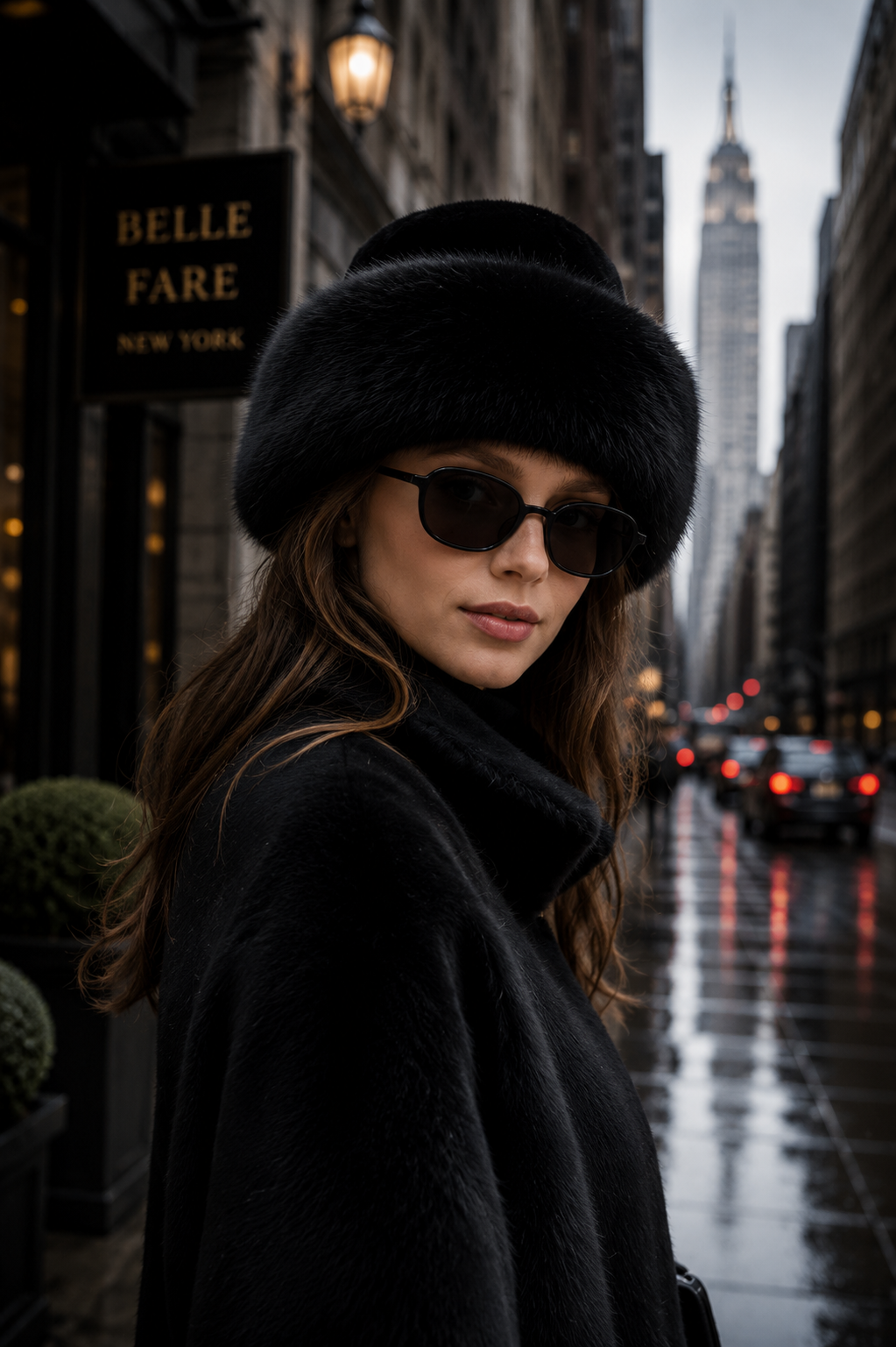 Millstone - Faux Fur Trim Suede Winter Hat