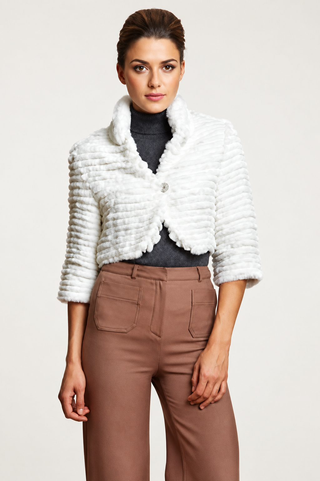 CHELSEA- Layered Rex Rabbit Bolero