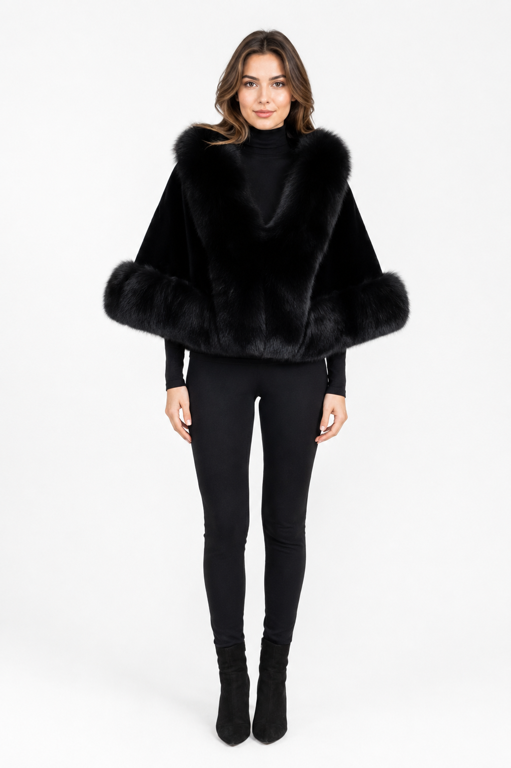 Zaria- Rex rabbit and fox fur Cape