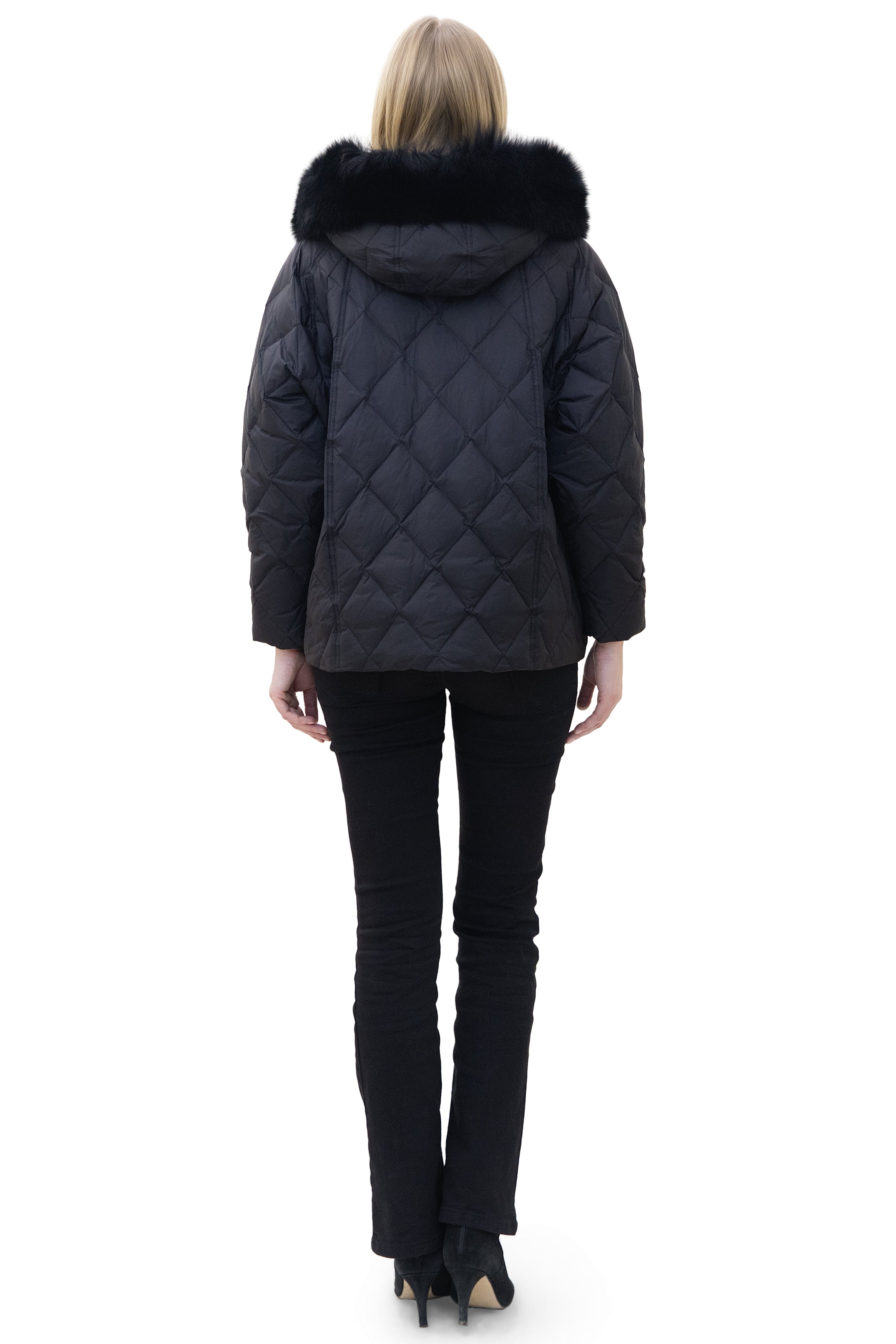 Deauville- Quilted Down Jacket with Faux Fur Hood Trim