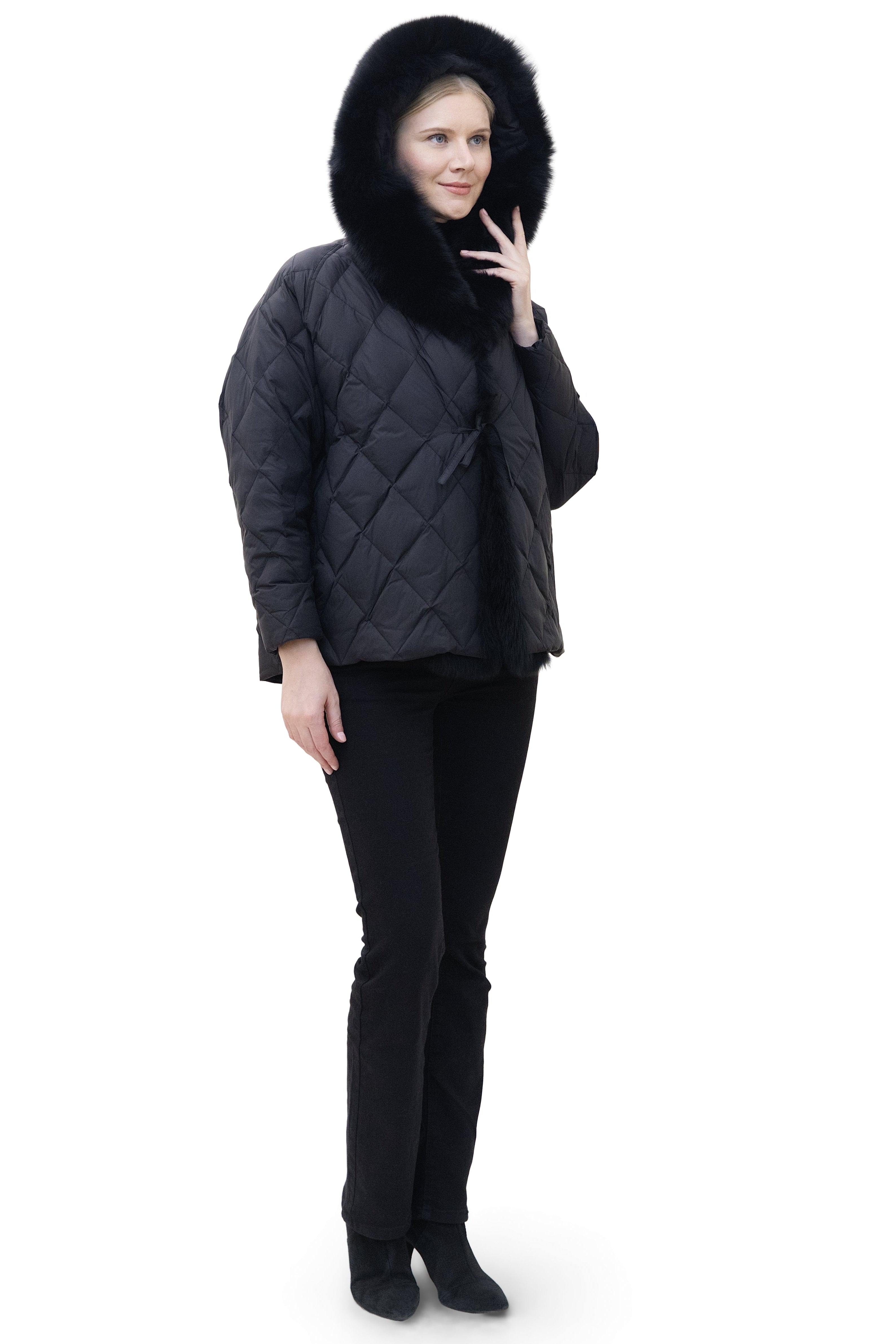 Deauville- Quilted Down Jacket with Faux Fur Hood Trim