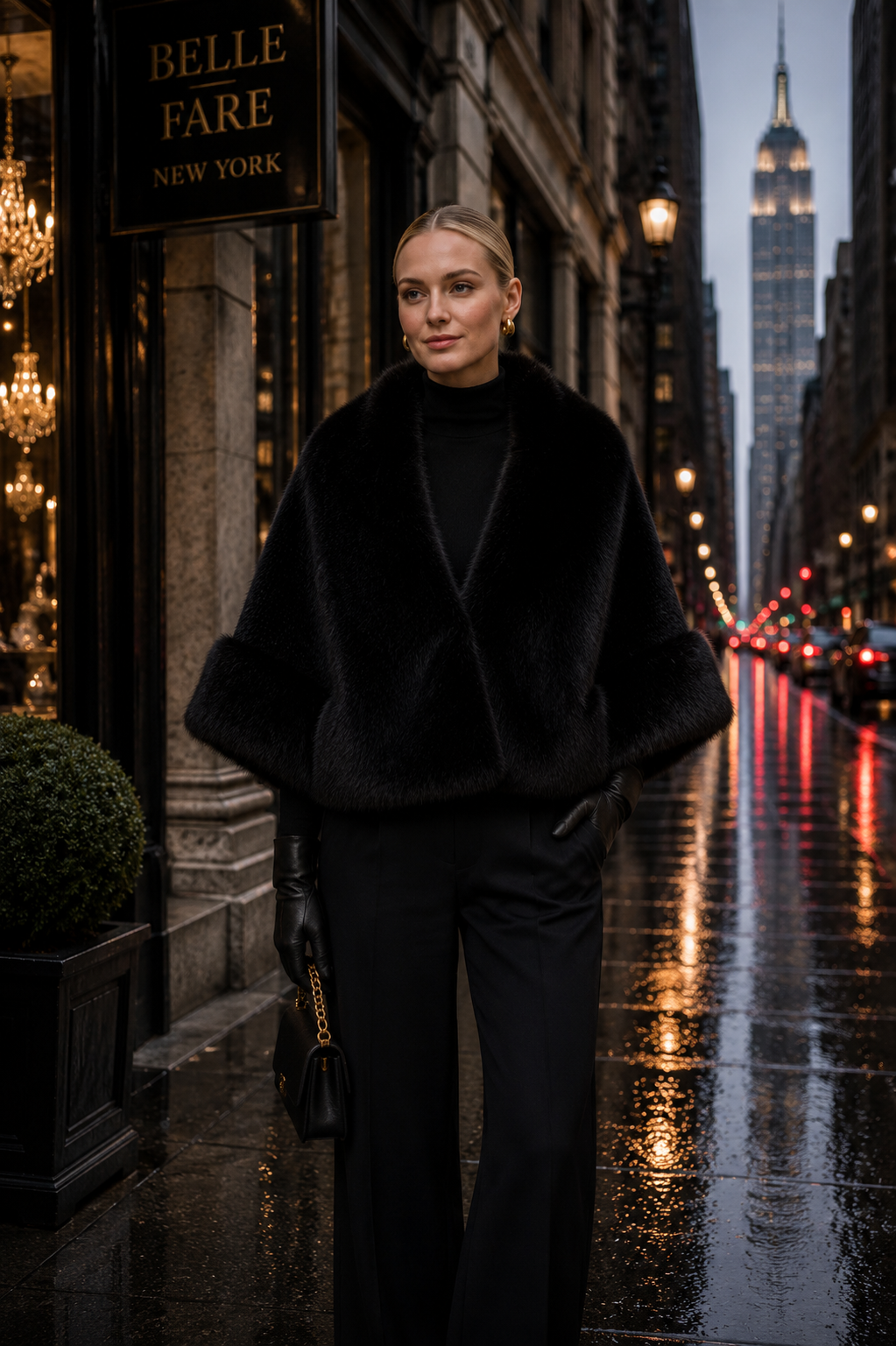 LONDON - Faux Fur Cape