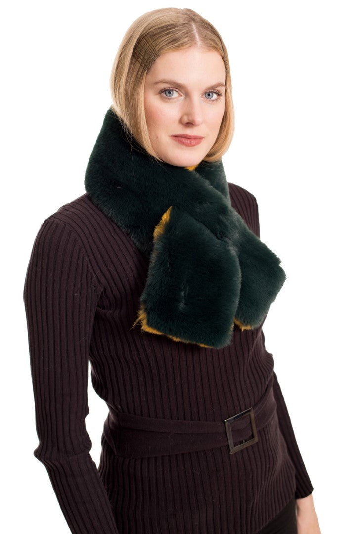 SVALBARD - Plush Faux Fur Pull-Through Scarf