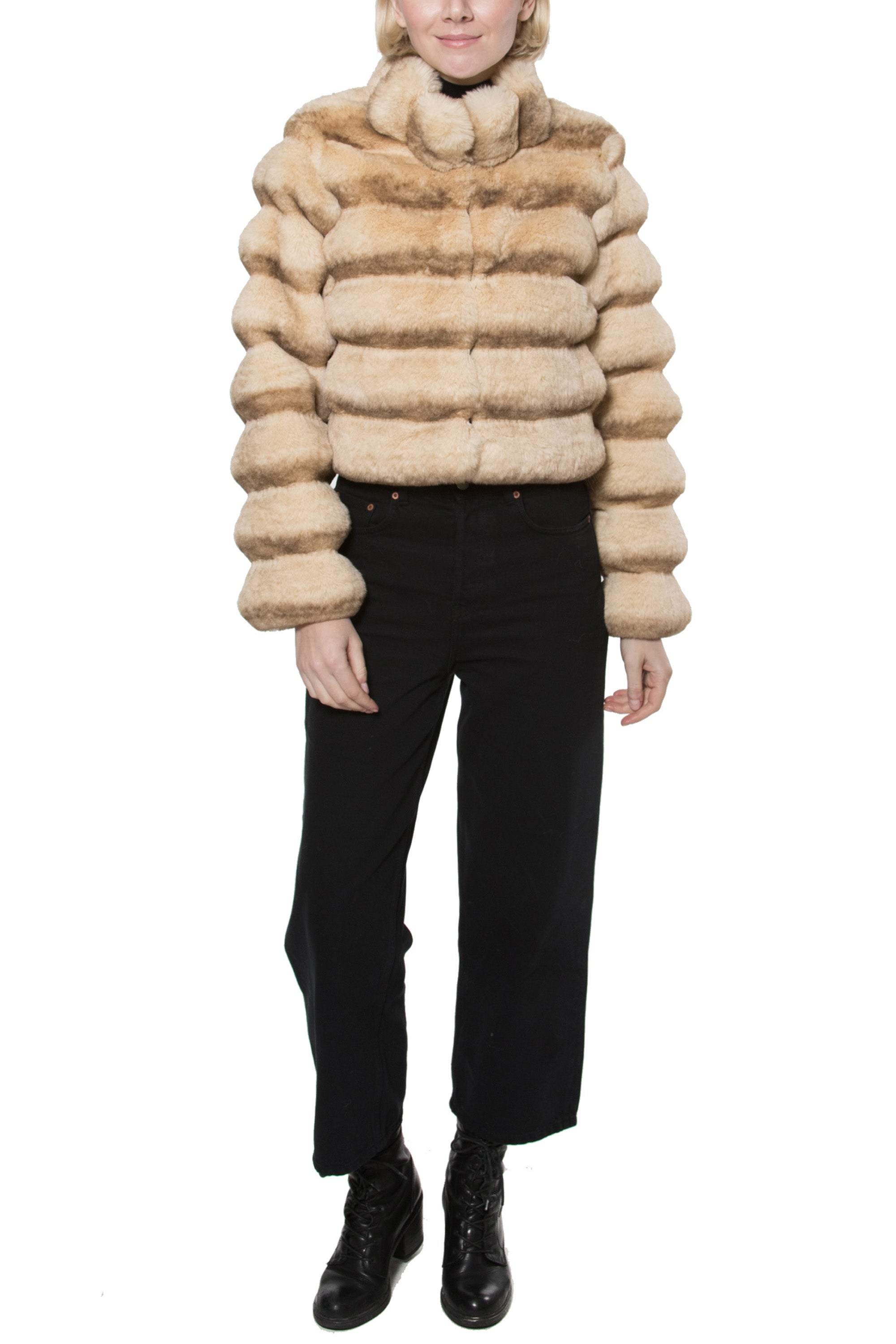 Mohe - Channeled Faux Fur Jacket