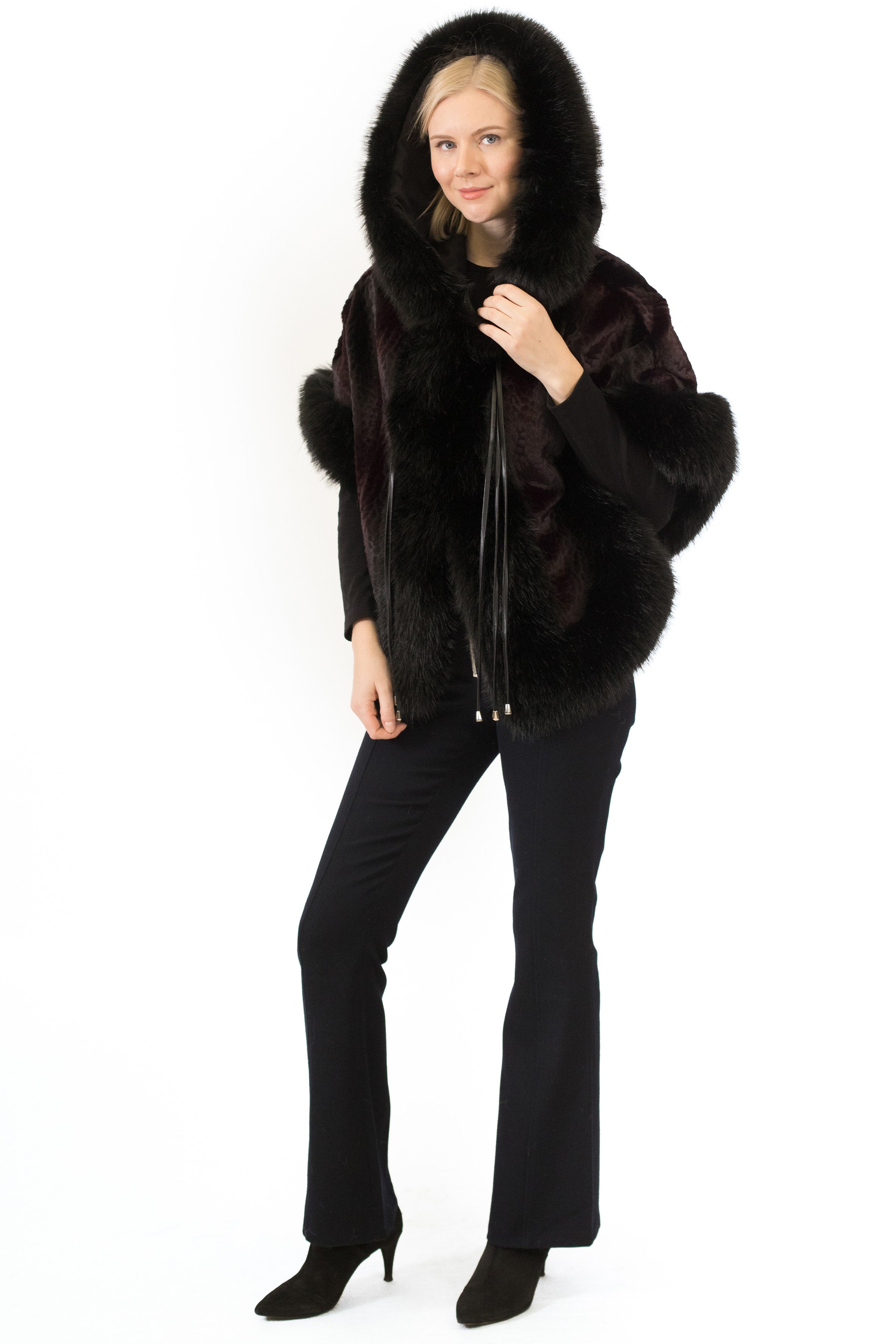 Faux Fur Jacket Cape shops