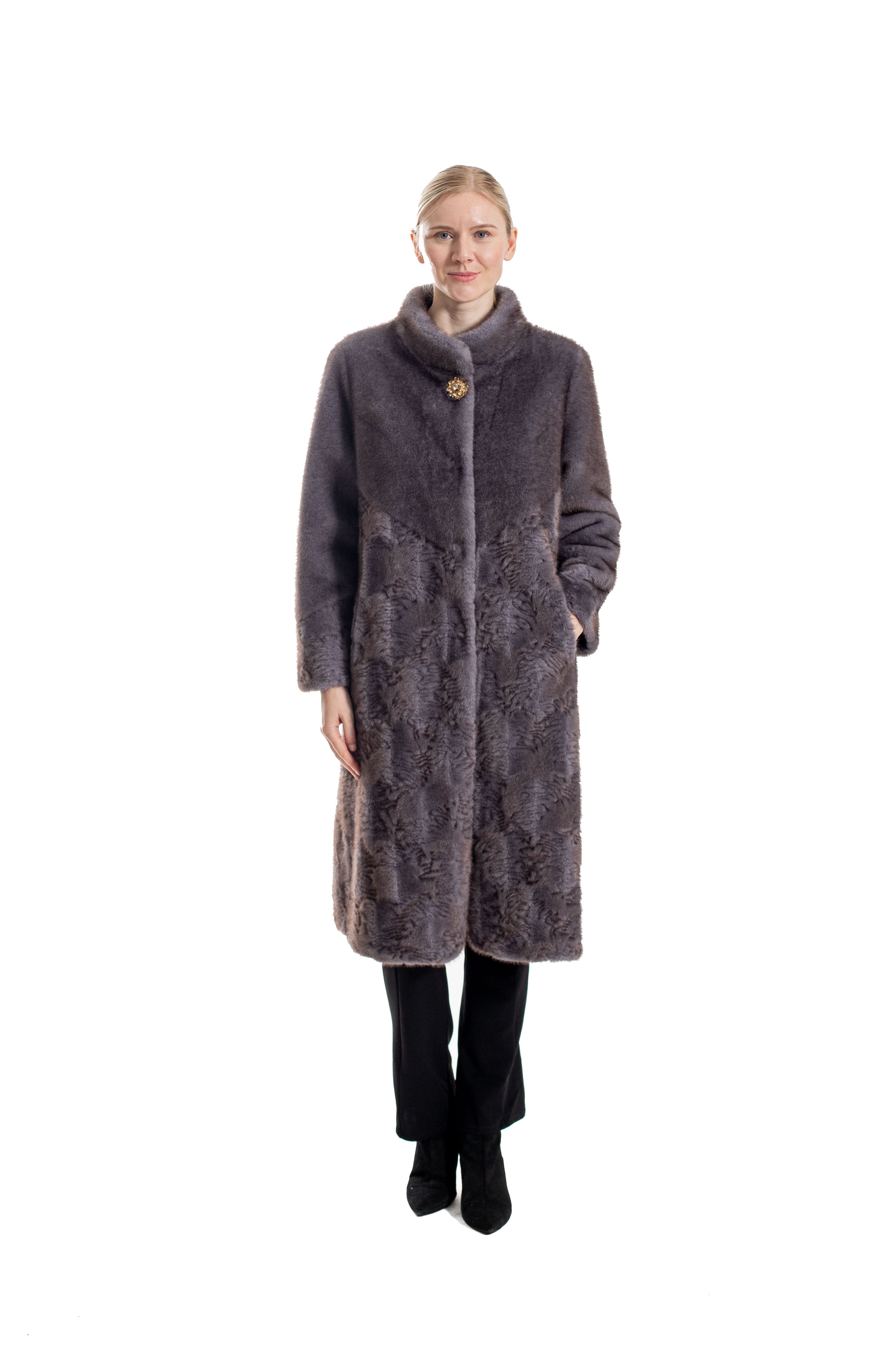 Florence - Long faux mink coat